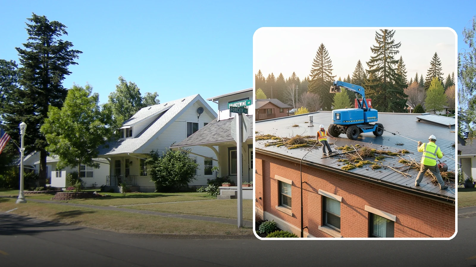 Roof Cleaning in DuPont, Pierce County, WA - Safe roof cleaning that removes moss and debris to protect public building roofs.