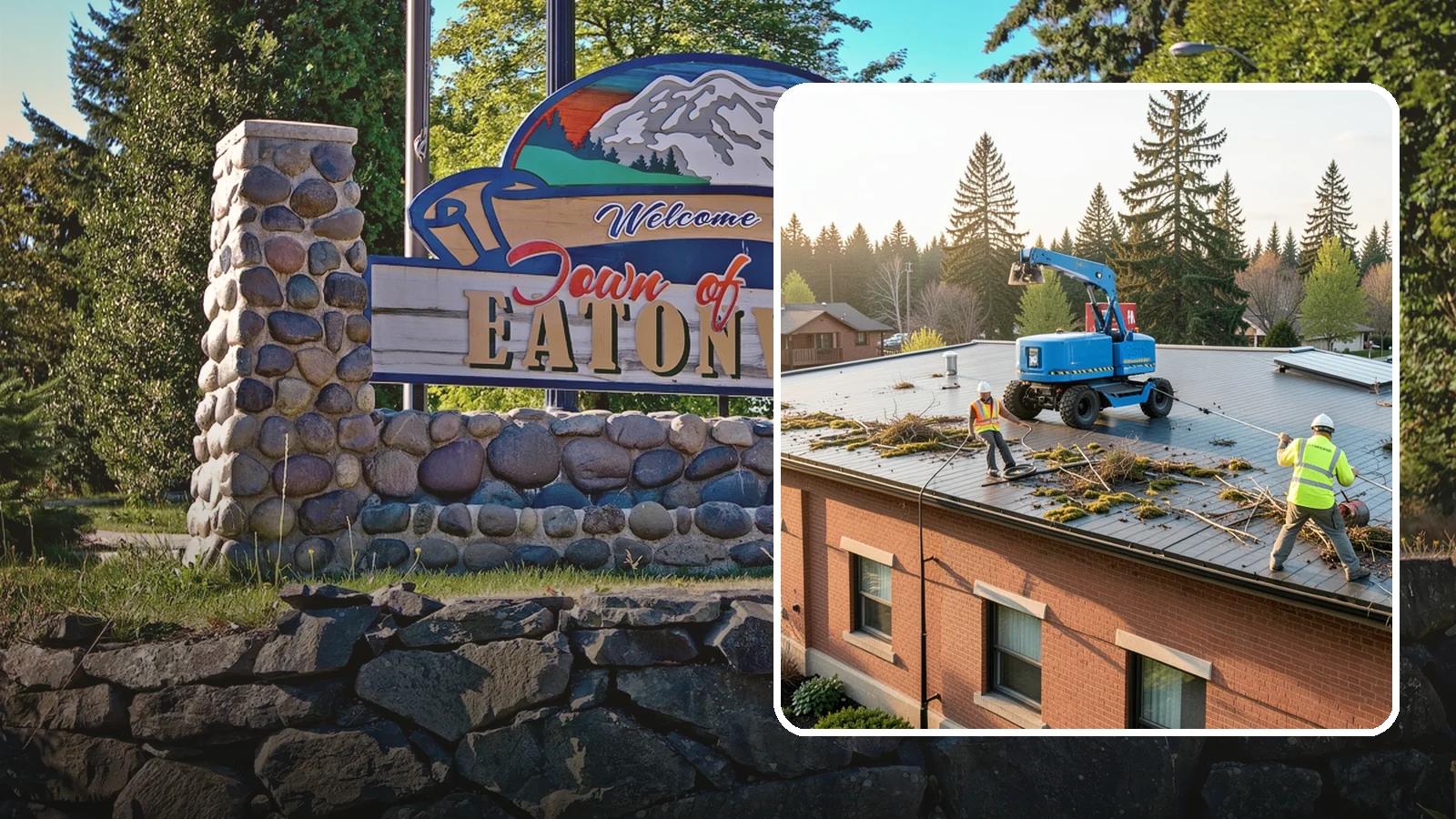Roof Cleaning in Eatonville, Pierce County, WA - Safe roof cleaning that removes moss and debris to protect public building roofs.