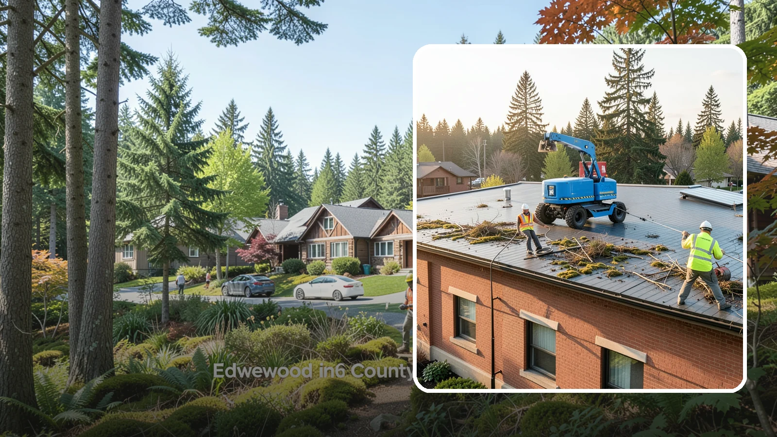 Roof Cleaning in Edgewood, Pierce County, WA - Safe roof cleaning that removes moss and debris to protect public building roofs.