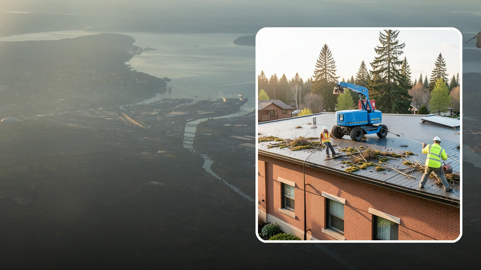 Roof Cleaning in Fife, Pierce County, WA - Safe roof cleaning that removes moss and debris to protect public building roofs.