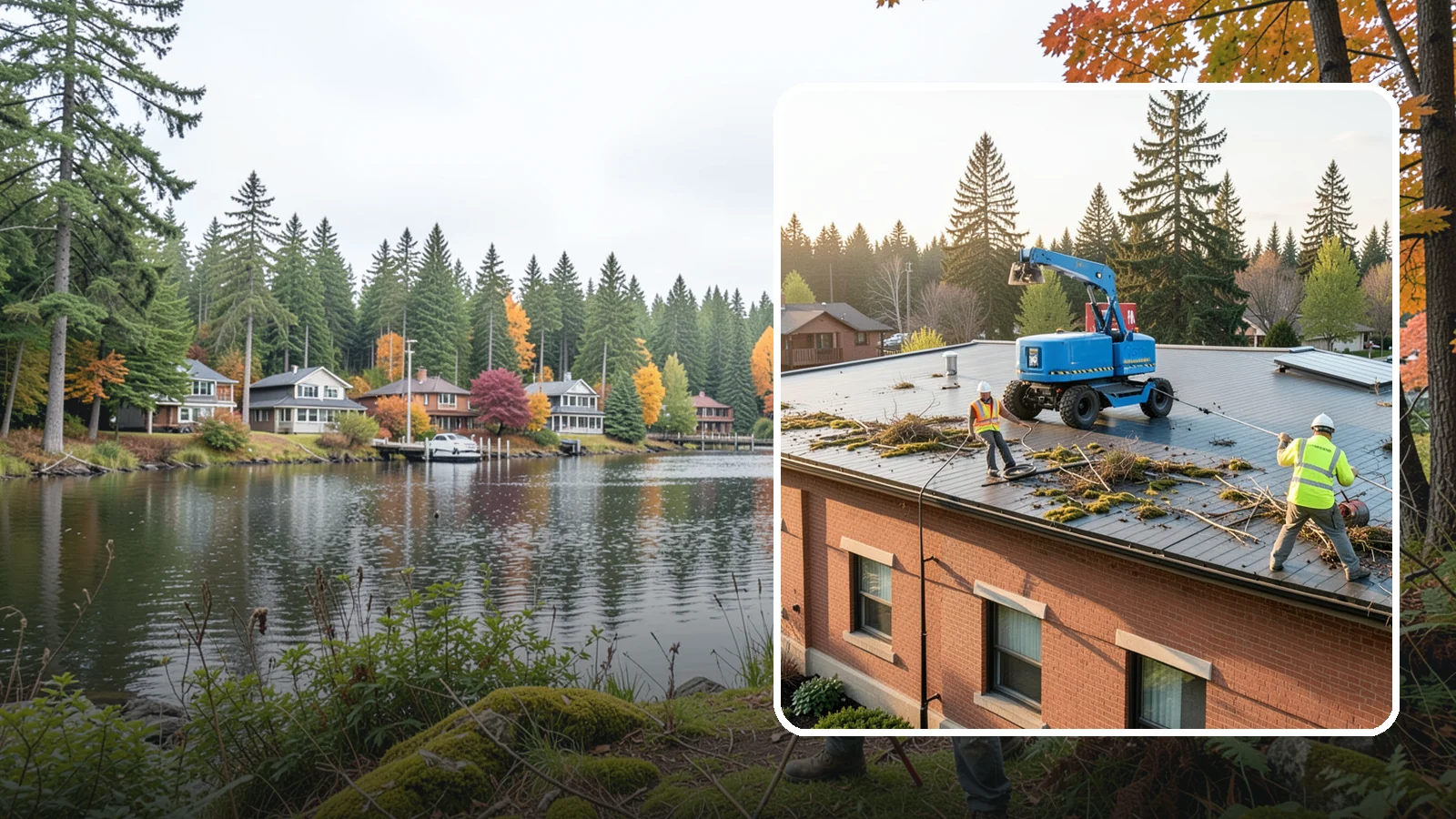 Roof Cleaning in La Conner, Skagit County, WA - Safe roof cleaning that removes moss and debris to protect public building roofs.