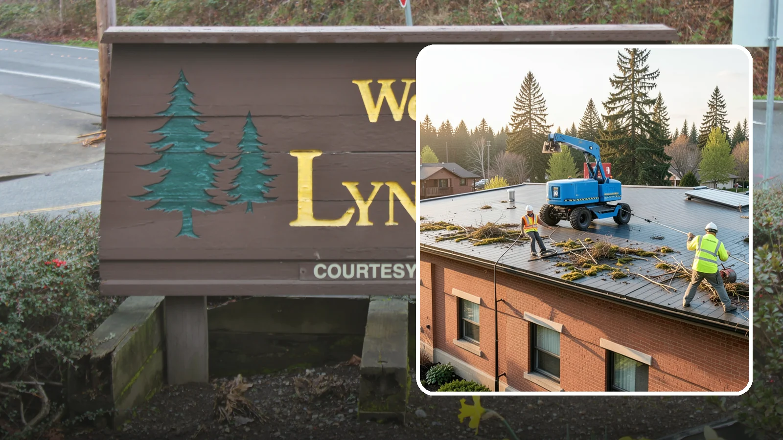 Roof Cleaning in Lynnwood, Snohomish County, WA - Safe roof cleaning that removes moss and debris to protect public building roofs.