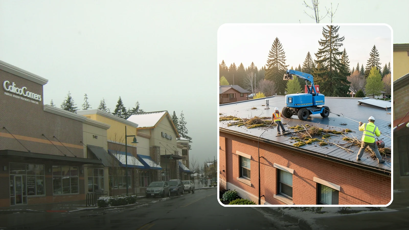 Roof Cleaning in Mill Creek, Snohomish County, WA - Safe roof cleaning that removes moss and debris to protect public building roofs.