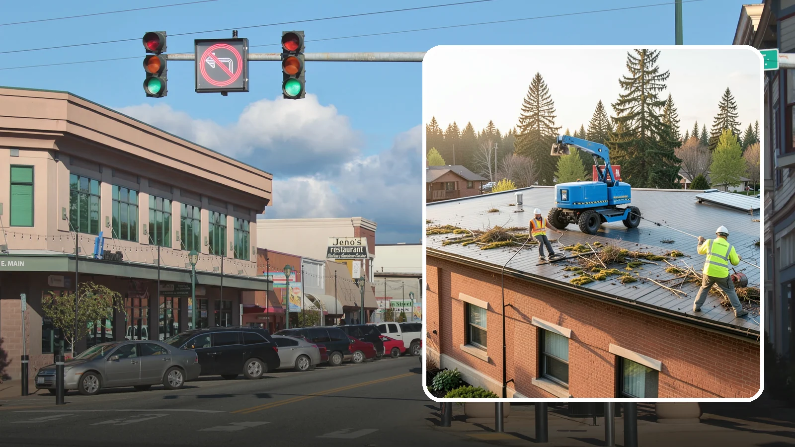 Roof Cleaning in Monroe, Snohomish County, WA - Safe roof cleaning that removes moss and debris to protect public building roofs.