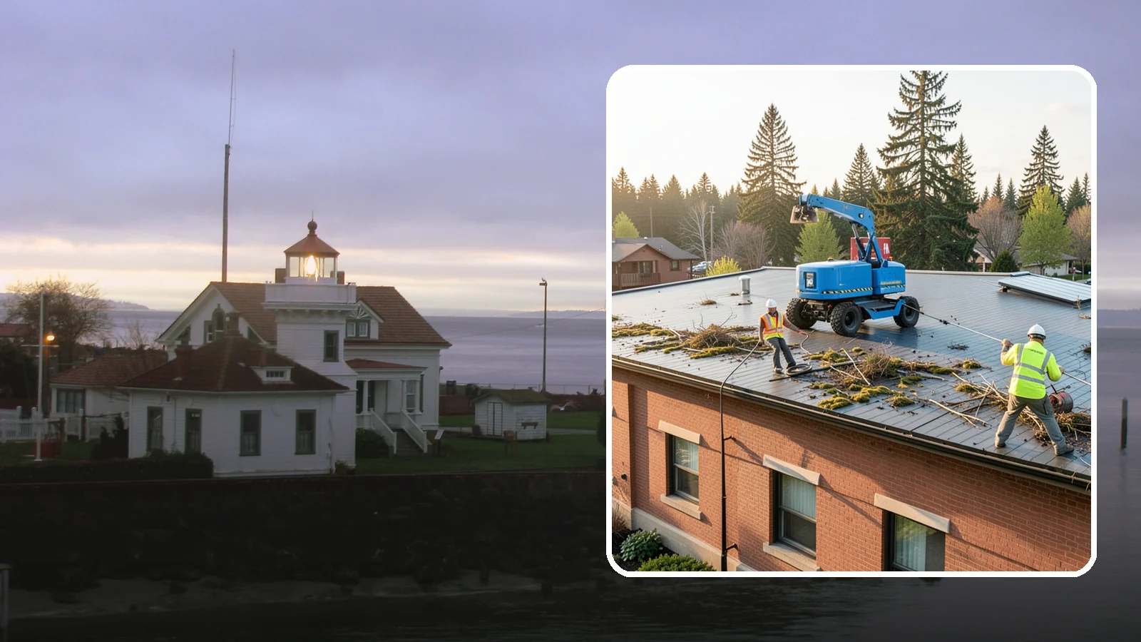 Roof Cleaning in Mukilteo, Snohomish County, WA - Safe roof cleaning that removes moss and debris to protect public building roofs.