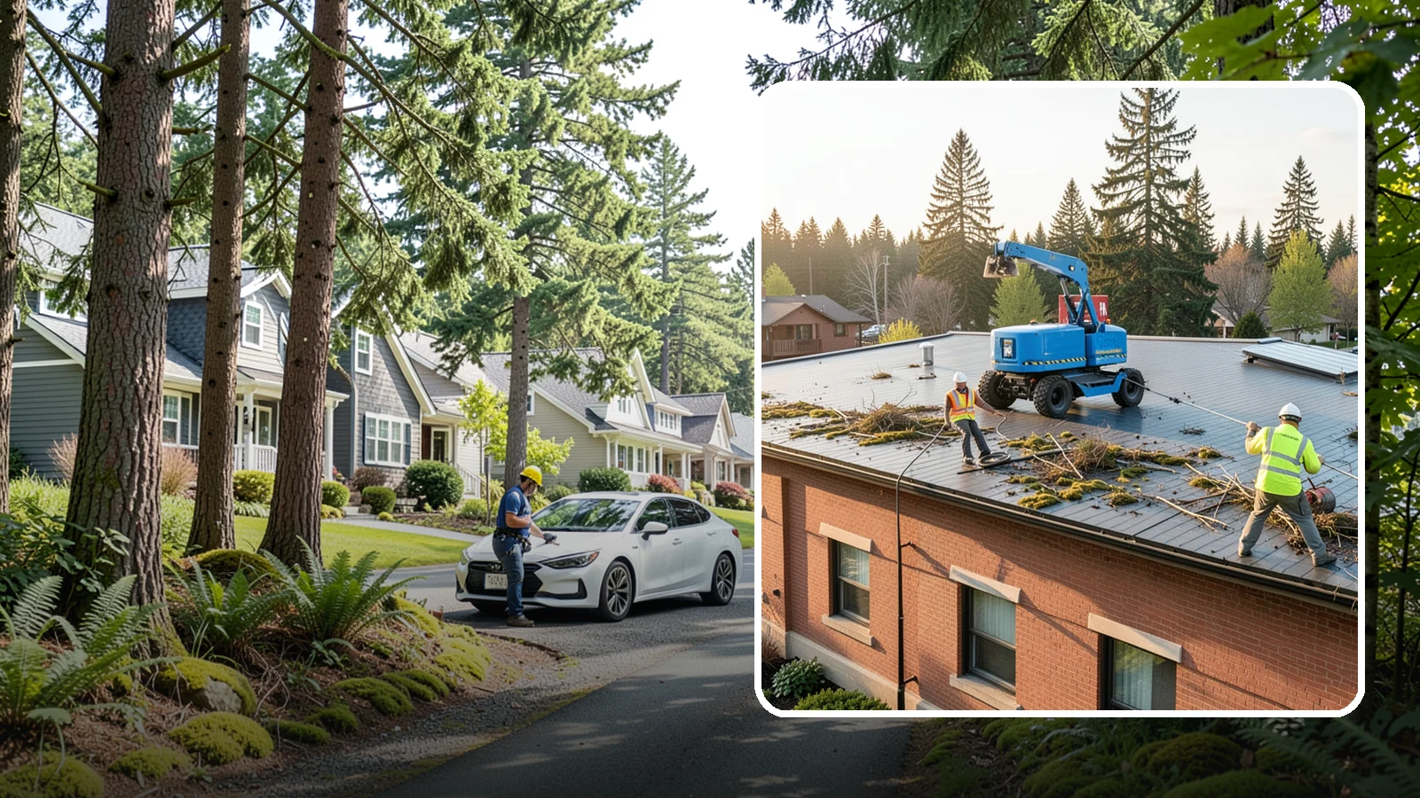 Roof Cleaning in Normandy Park, King County, WA - Safe roof cleaning that removes moss and debris to protect public building roofs.