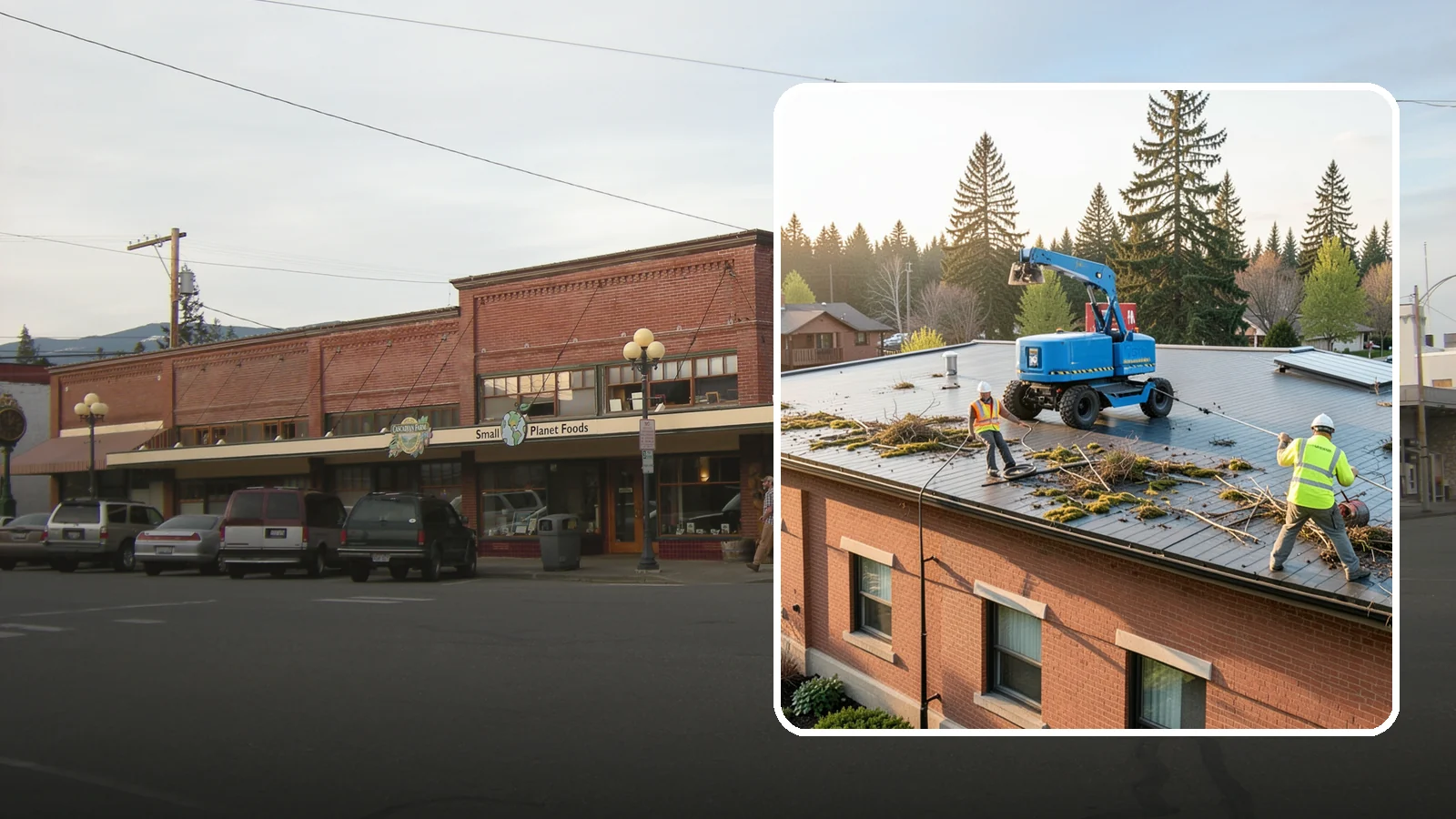 Roof Cleaning in Sedro-Woolley, Skagit County, WA - Safe roof cleaning that removes moss and debris to protect public building roofs.