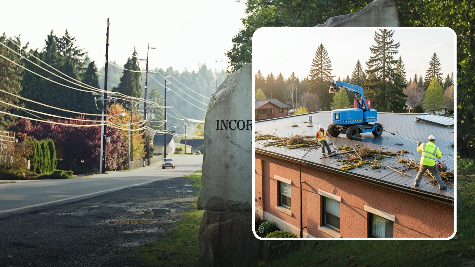 Roof Cleaning in Wilkeson, Pierce County, WA - Safe roof cleaning that removes moss and debris to protect public building roofs.