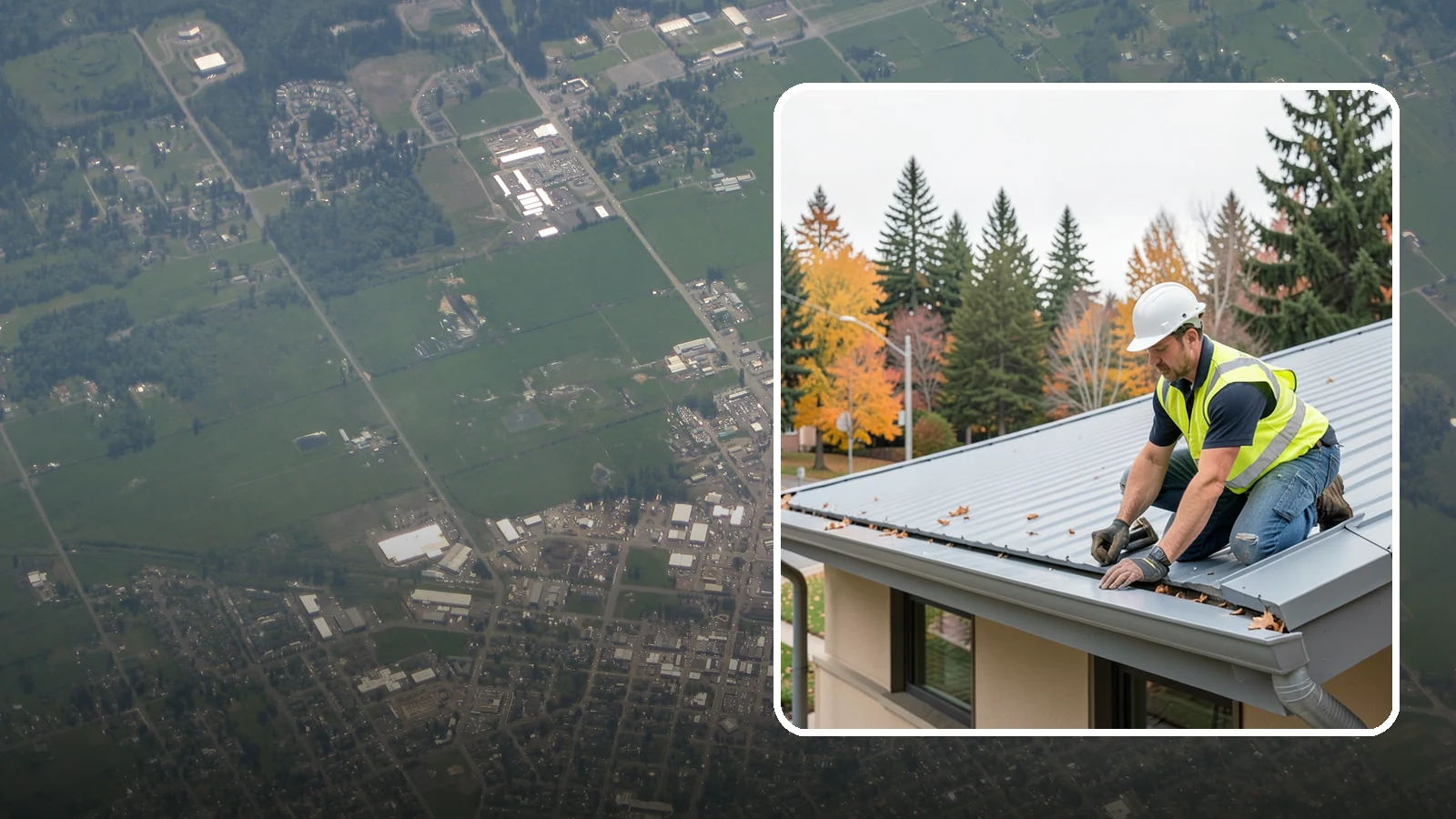 Roof Drain Maintenance in Enumclaw, King County, WA - Roof drain and downspout maintenance that protects public building roofs from ponding and water damage.