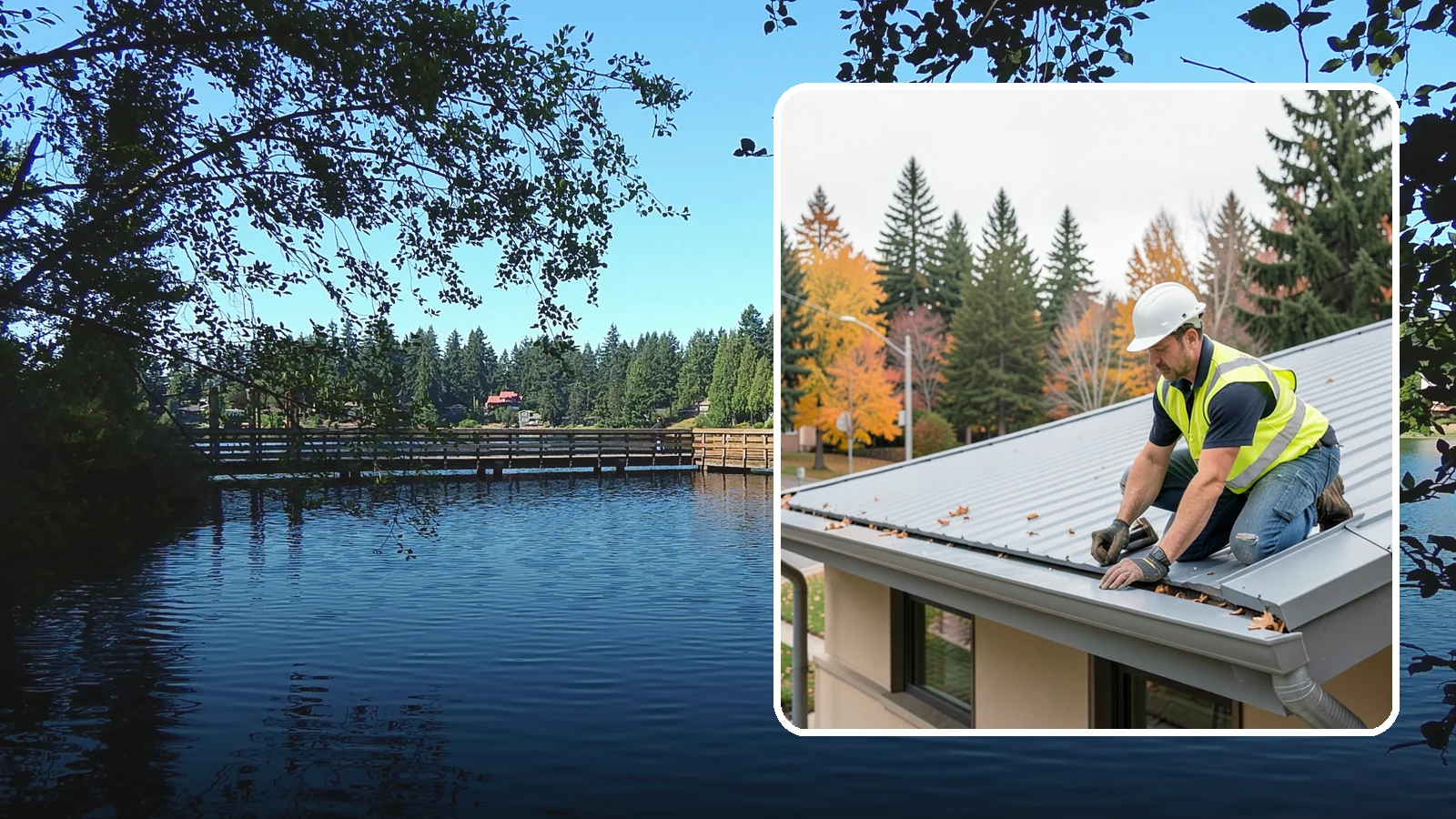Roof Drain Maintenance in Federal Way, King County, WA - Roof drain and downspout maintenance that protects public building roofs from ponding and water damage.