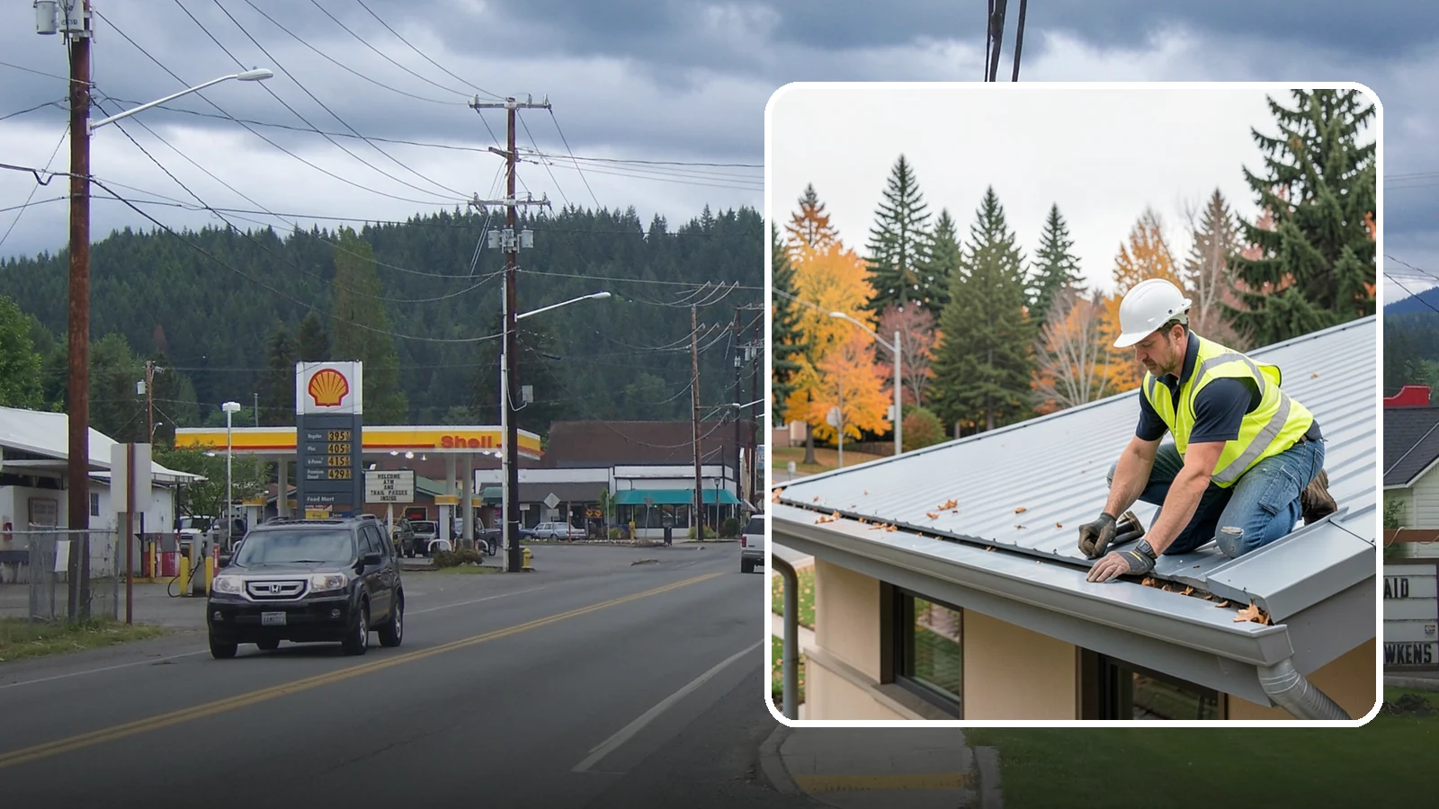Roof Drain Maintenance in Granite Falls, Snohomish County, WA - Roof drain and downspout maintenance that protects public building roofs from ponding and water damage.