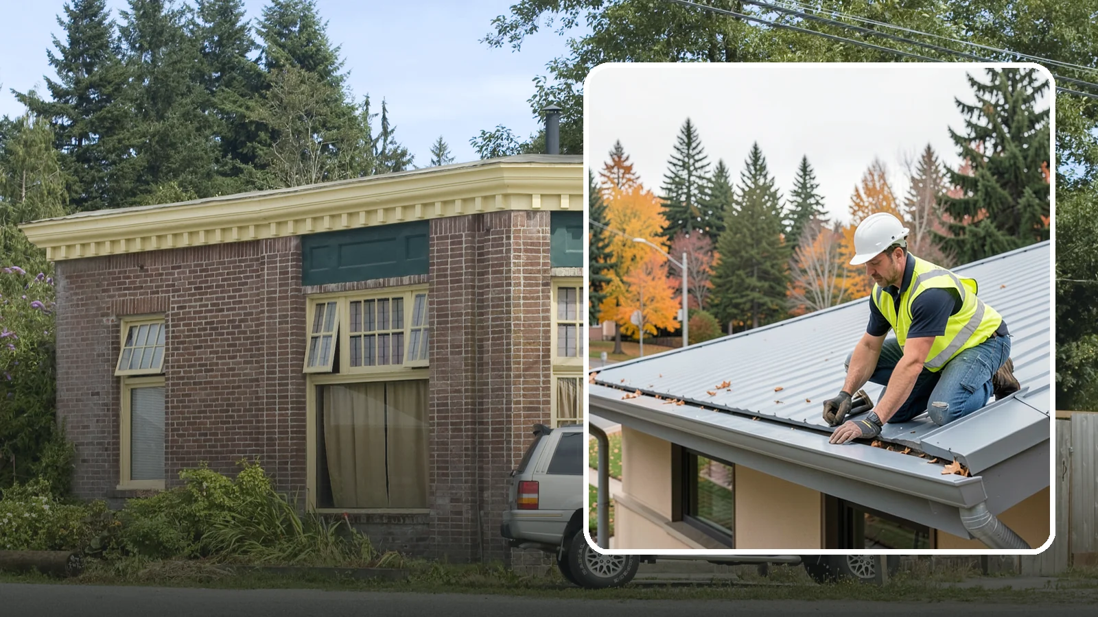 Roof Drain Maintenance in Hamilton, Skagit County, WA - Roof drain and downspout maintenance that protects public building roofs from ponding and water damage.