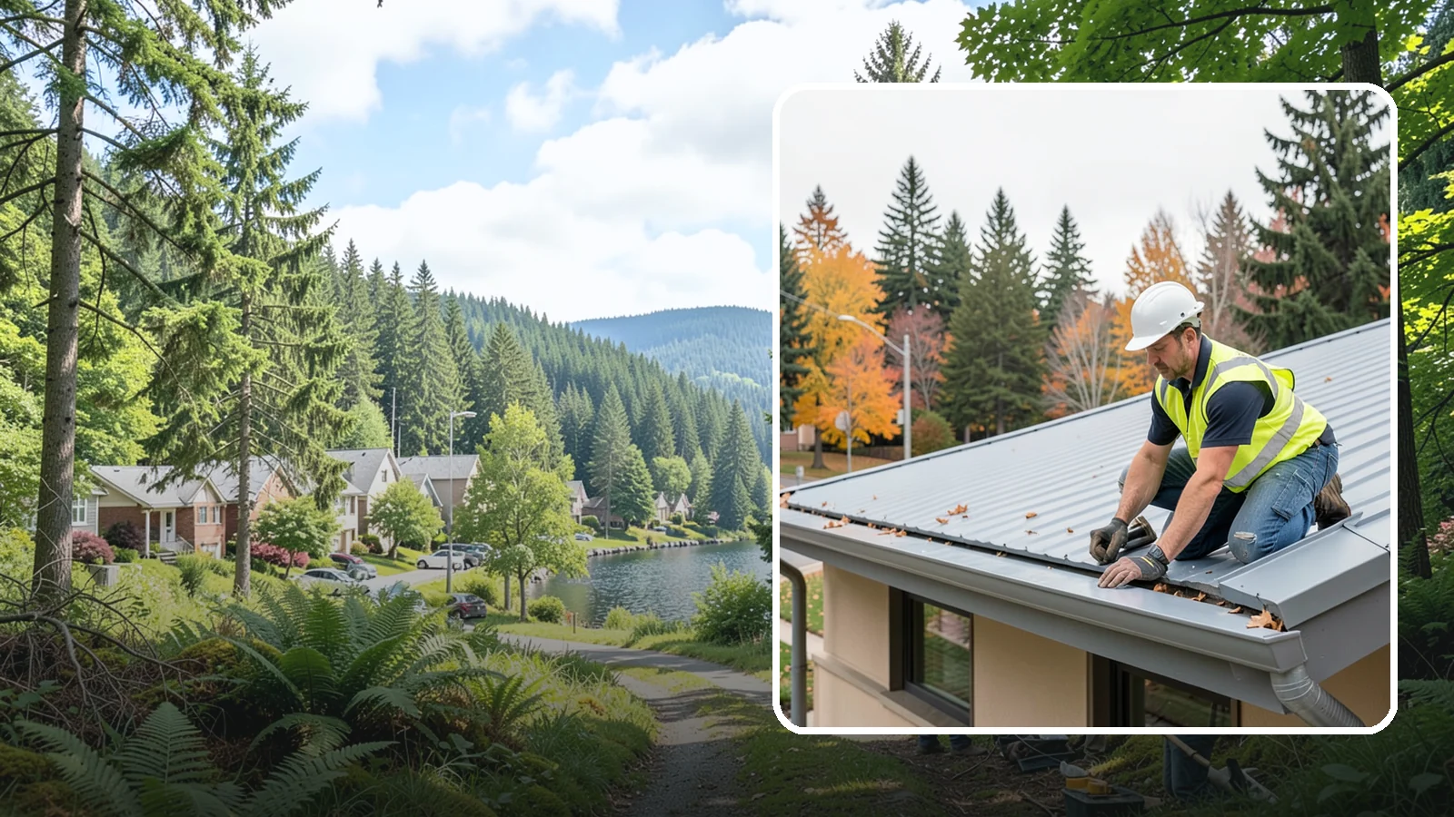 Roof Drain Maintenance in Lake Forest Park, King County, WA - Roof drain and downspout maintenance that protects public building roofs from ponding and water damage.