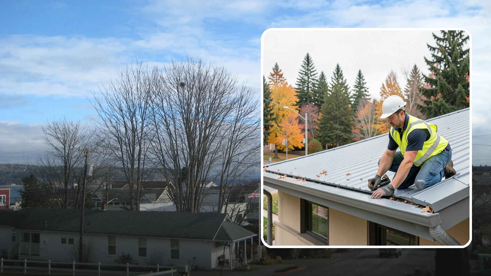 Roof Drain Maintenance in Langley, Island County, WA - Roof drain and downspout maintenance that protects public building roofs from ponding and water damage.