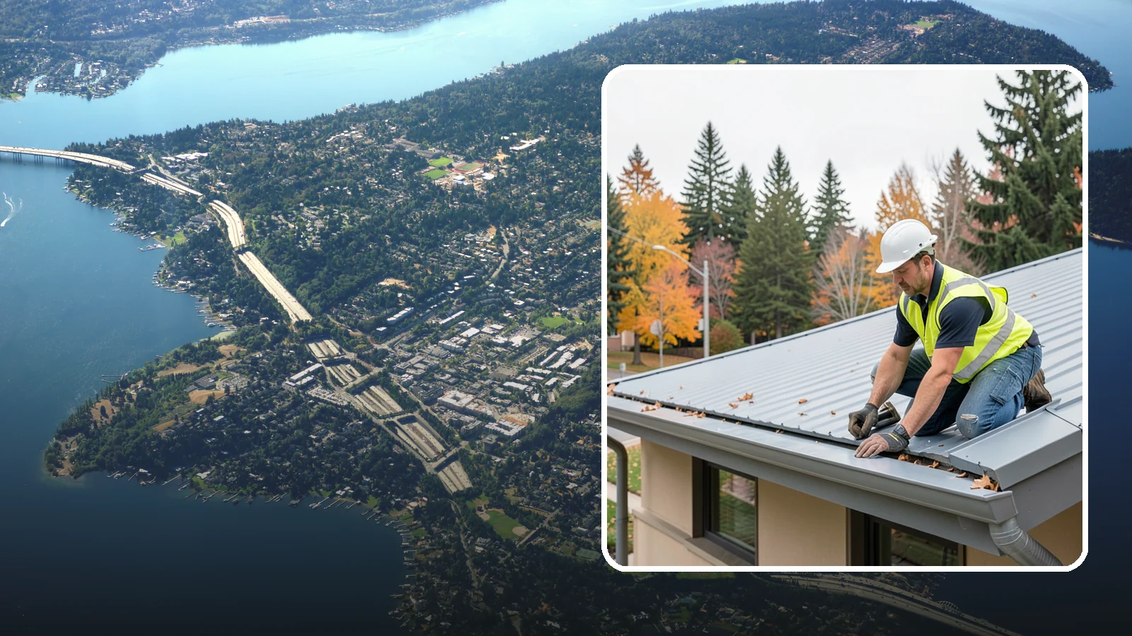 Roof Drain Maintenance in Mercer Island, King County, WA - Roof drain and downspout maintenance that protects public building roofs from ponding and water damage.