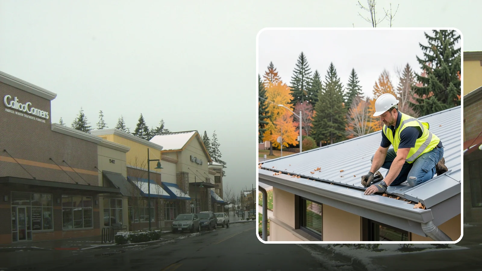 Roof Drain Maintenance in Mill Creek, Snohomish County, WA - Roof drain and downspout maintenance that protects public building roofs from ponding and water damage.