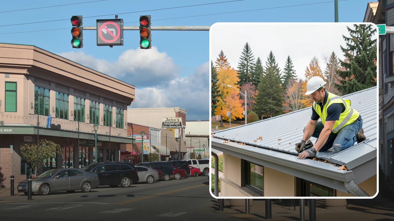 Roof Drain Maintenance in Monroe, Snohomish County, WA - Roof drain and downspout maintenance that protects public building roofs from ponding and water damage.