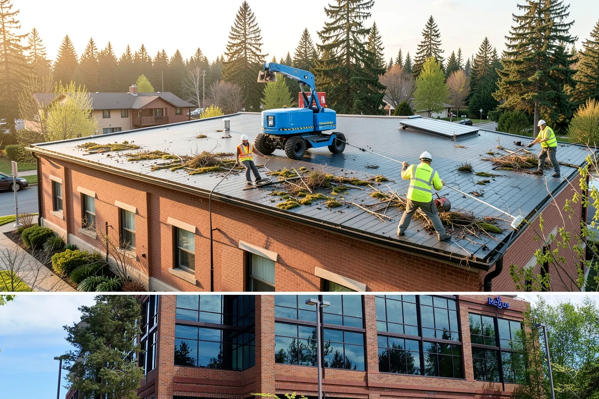 Roof Drain Maintenance in Mountlake Terrace, Snohomish County, WA - Fall service before sustained rains clears accumulated debris ahead of peak roof runoff.