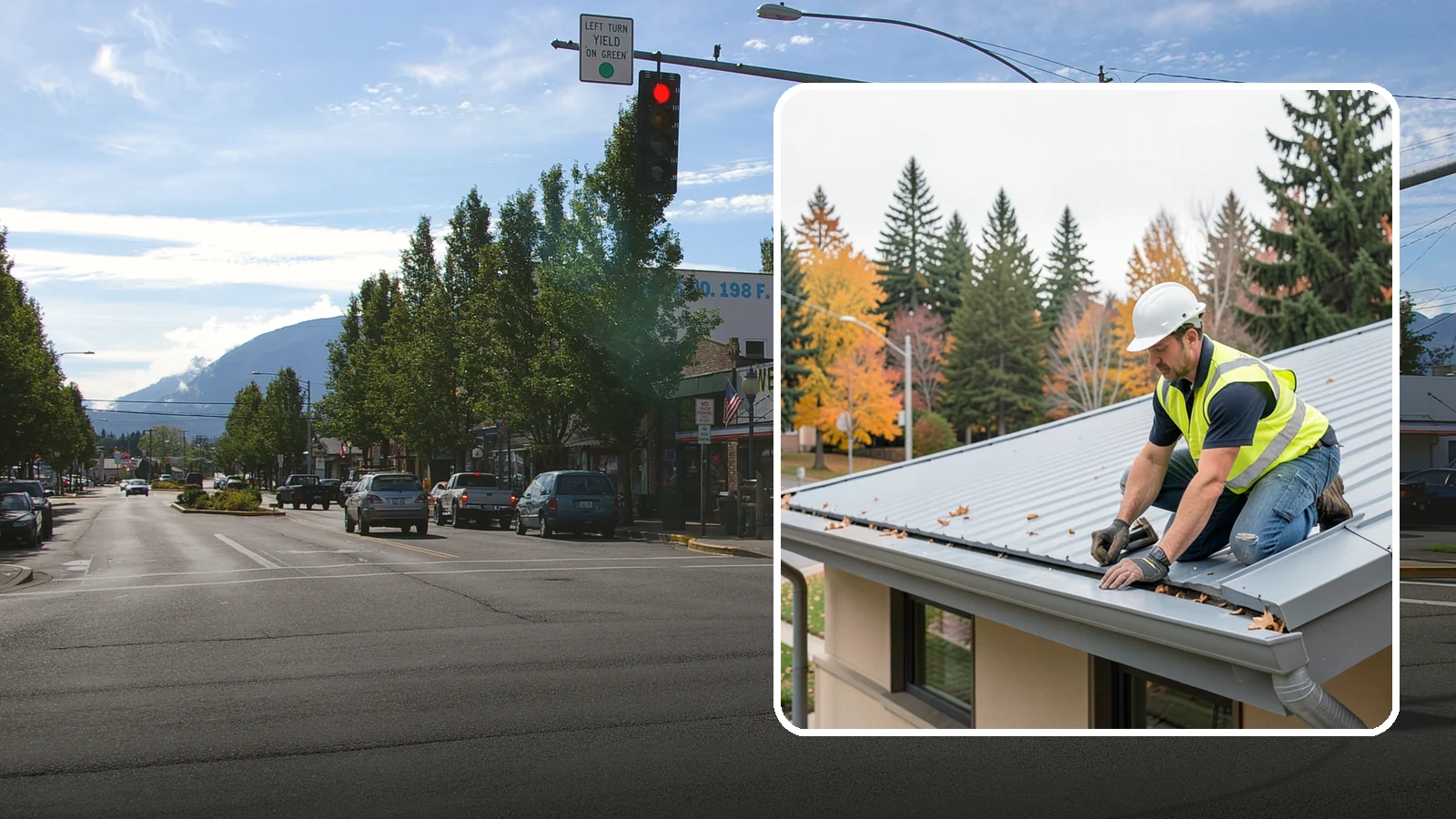 Roof Drain Maintenance in North Bend, King County, WA - Roof drain and downspout maintenance that protects public building roofs from ponding and water damage.