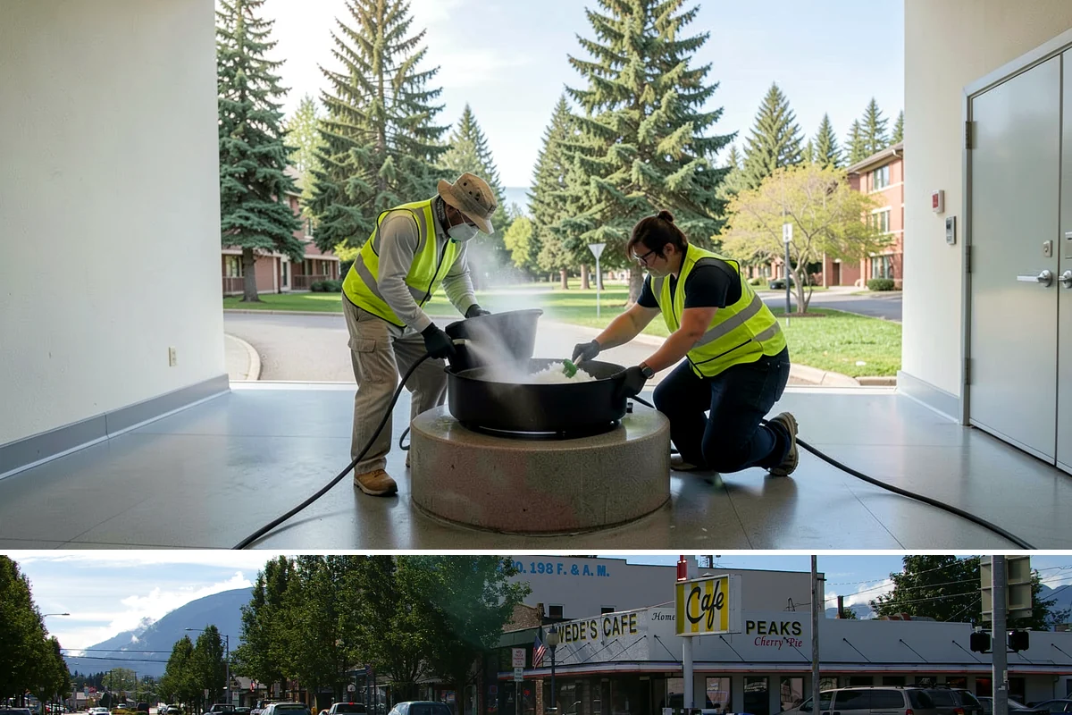 Roof Drain Maintenance in North Bend, King County, WA - Fall service before sustained rains clears accumulated debris ahead of peak roof runoff.