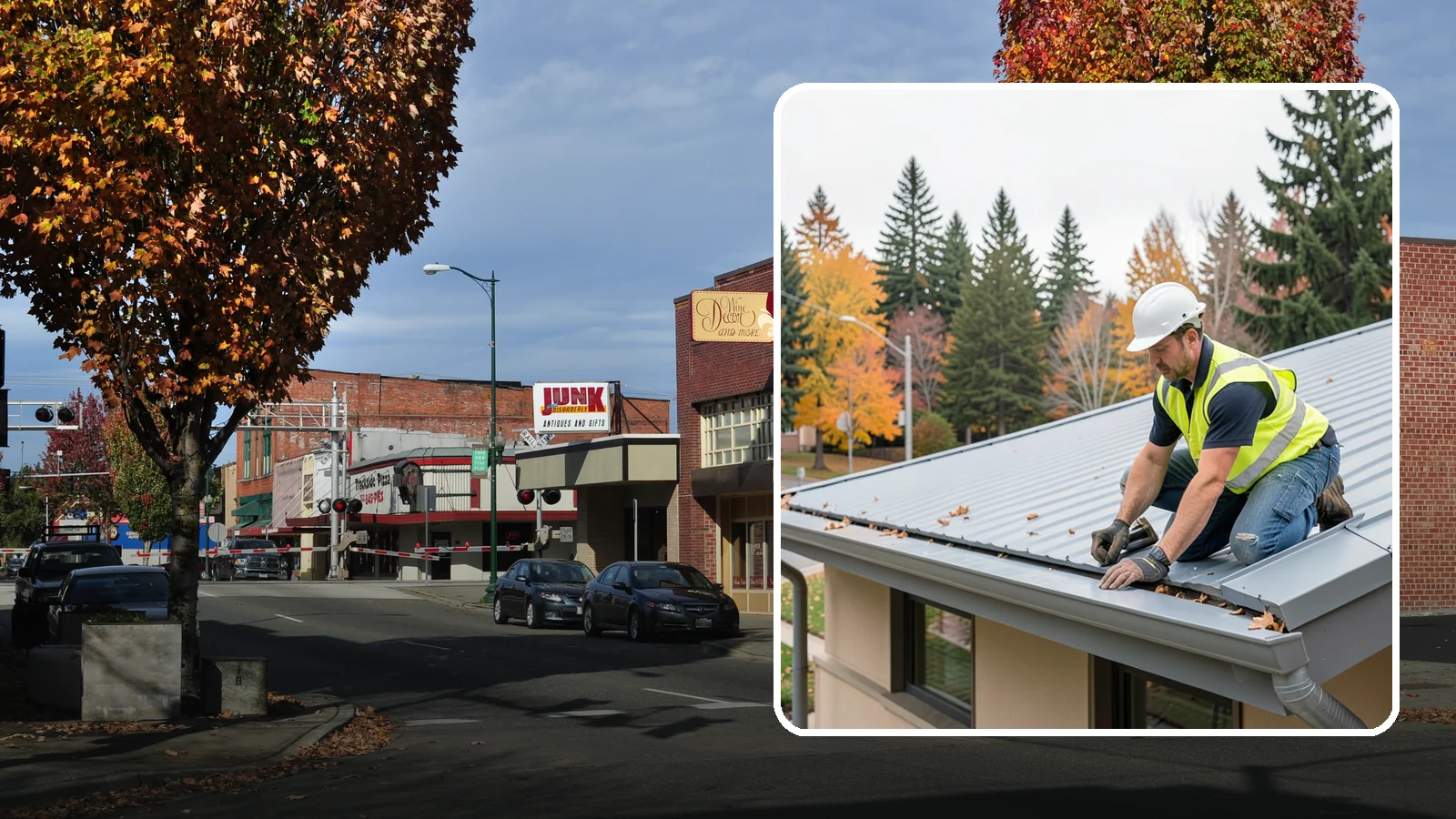 Roof Drain Maintenance in Puyallup, Pierce County, WA - Roof drain and downspout maintenance that protects public building roofs from ponding and water damage.