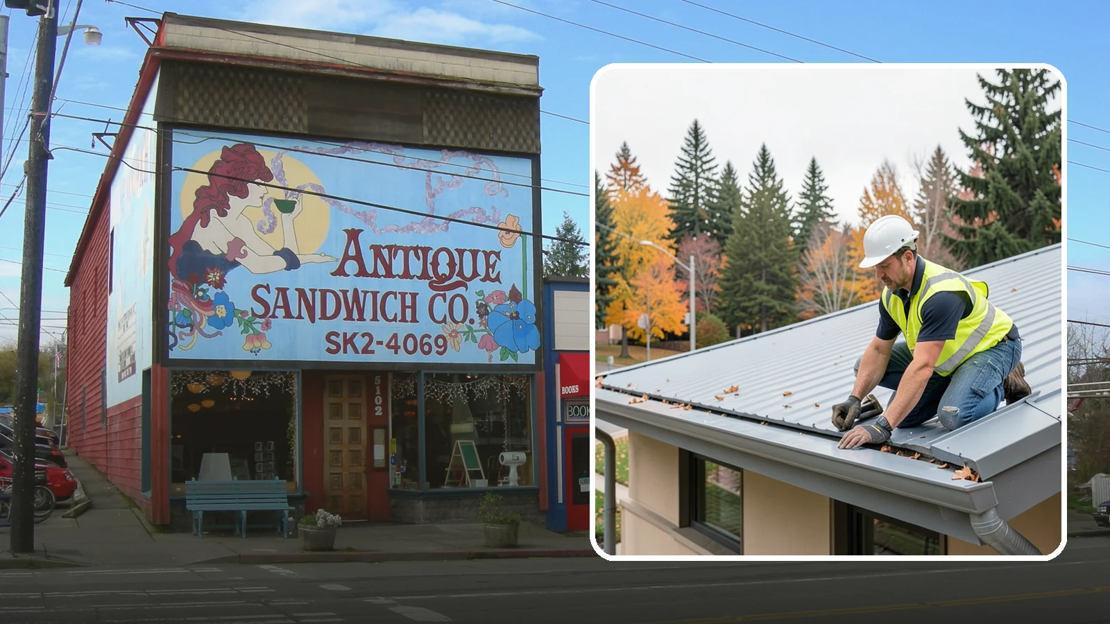 Roof Drain Maintenance in Ruston, Pierce County, WA - Roof drain and downspout maintenance that protects public building roofs from ponding and water damage.