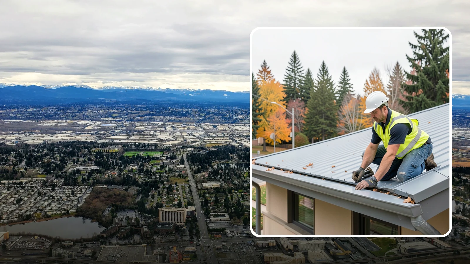 Roof Drain Maintenance in SeaTac, King County, WA - Roof drain and downspout maintenance that protects public building roofs from ponding and water damage.