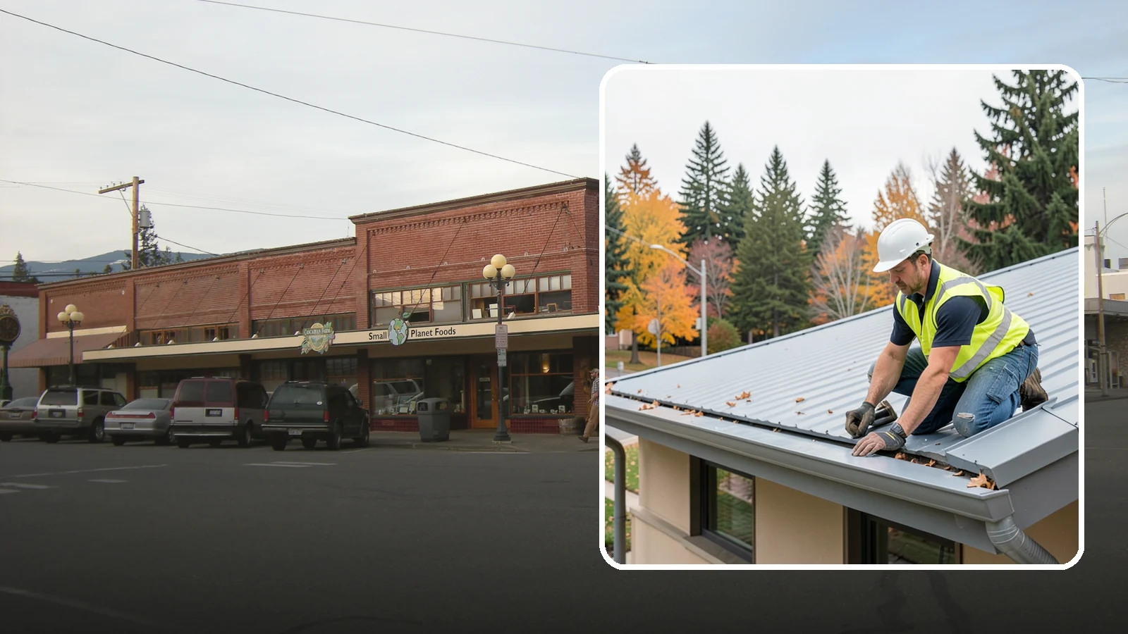 Roof Drain Maintenance in Sedro-Woolley, Skagit County, WA - Roof drain and downspout maintenance that protects public building roofs from ponding and water damage.