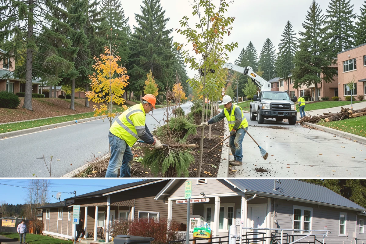 Roof Drain Maintenance in South Prairie, Pierce County, WA - Fall service before sustained rains clears accumulated debris ahead of peak roof runoff.