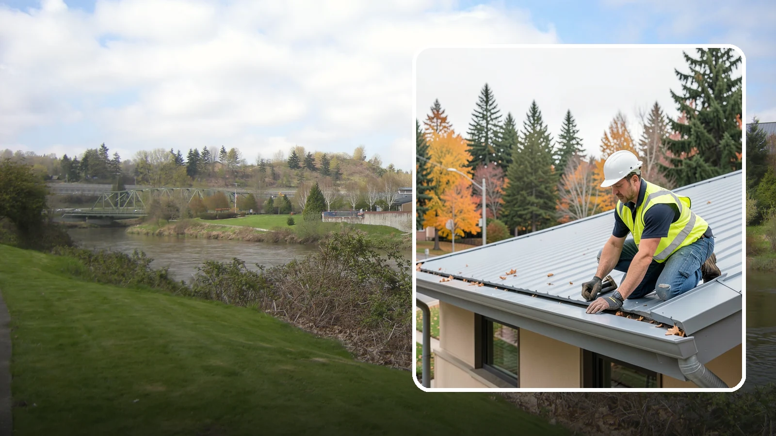 Roof Drain Maintenance in Tukwila, King County, WA - Roof drain and downspout maintenance that protects public building roofs from ponding and water damage.