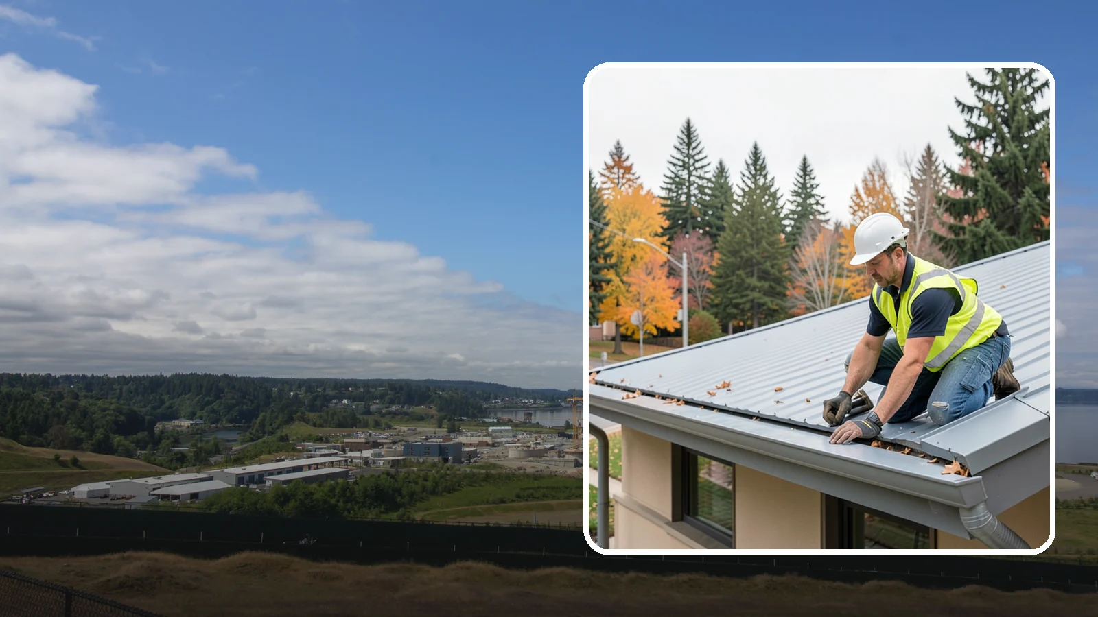 Roof Drain Maintenance in University Place, Pierce County, WA - Roof drain and downspout maintenance that protects public building roofs from ponding and water damage.