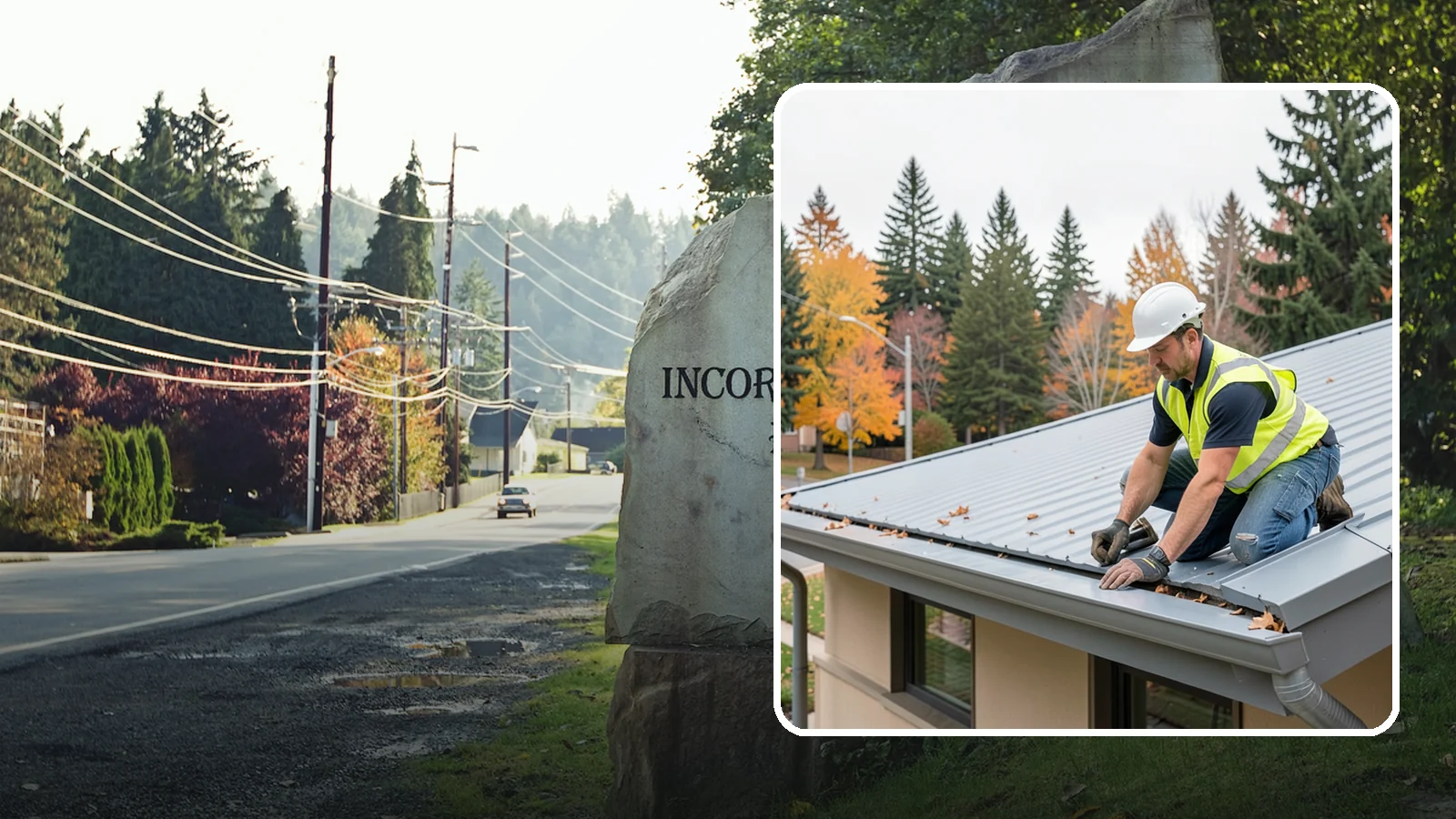 Roof Drain Maintenance in Wilkeson, Pierce County, WA - Roof drain and downspout maintenance that protects public building roofs from ponding and water damage.