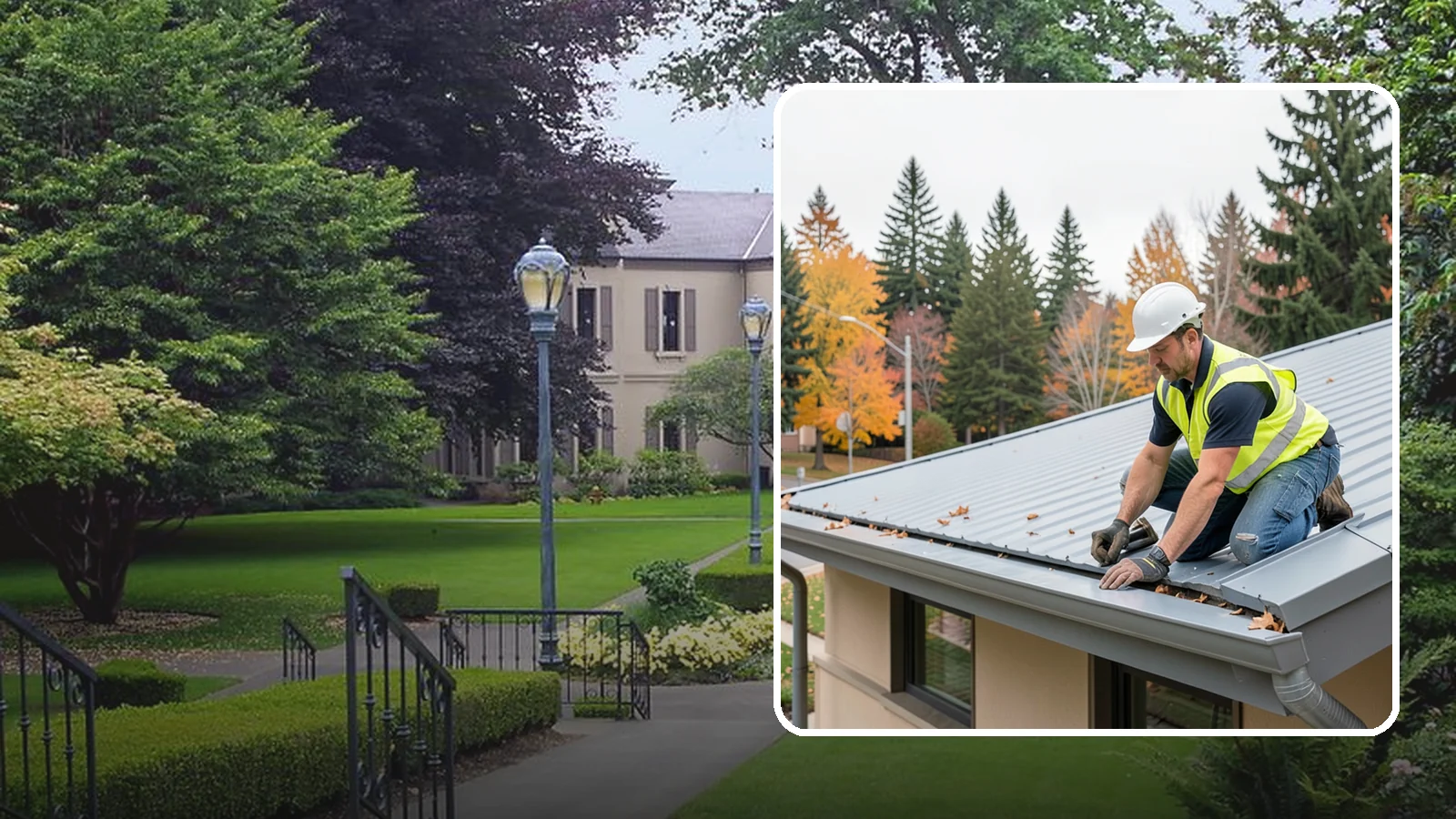 Roof Drain Maintenance in Woodinville, King County, WA - Roof drain and downspout maintenance that protects public building roofs from ponding and water damage.