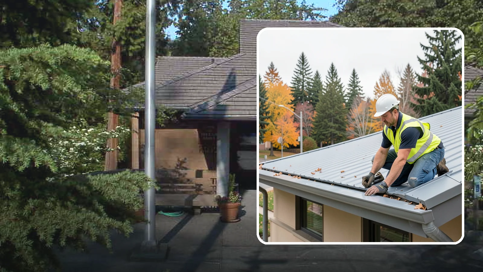 Roof Drain Maintenance in Yarrow Point, King County, WA - Roof drain and downspout maintenance that protects public building roofs from ponding and water damage.