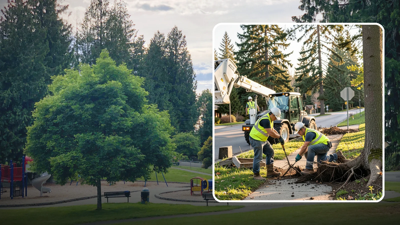 Root Pruning in Bonney Lake, Pierce County, WA - Controlled pruning of tree roots that damage sidewalks, utilities, or foundations, performed to preserve tree stability and...