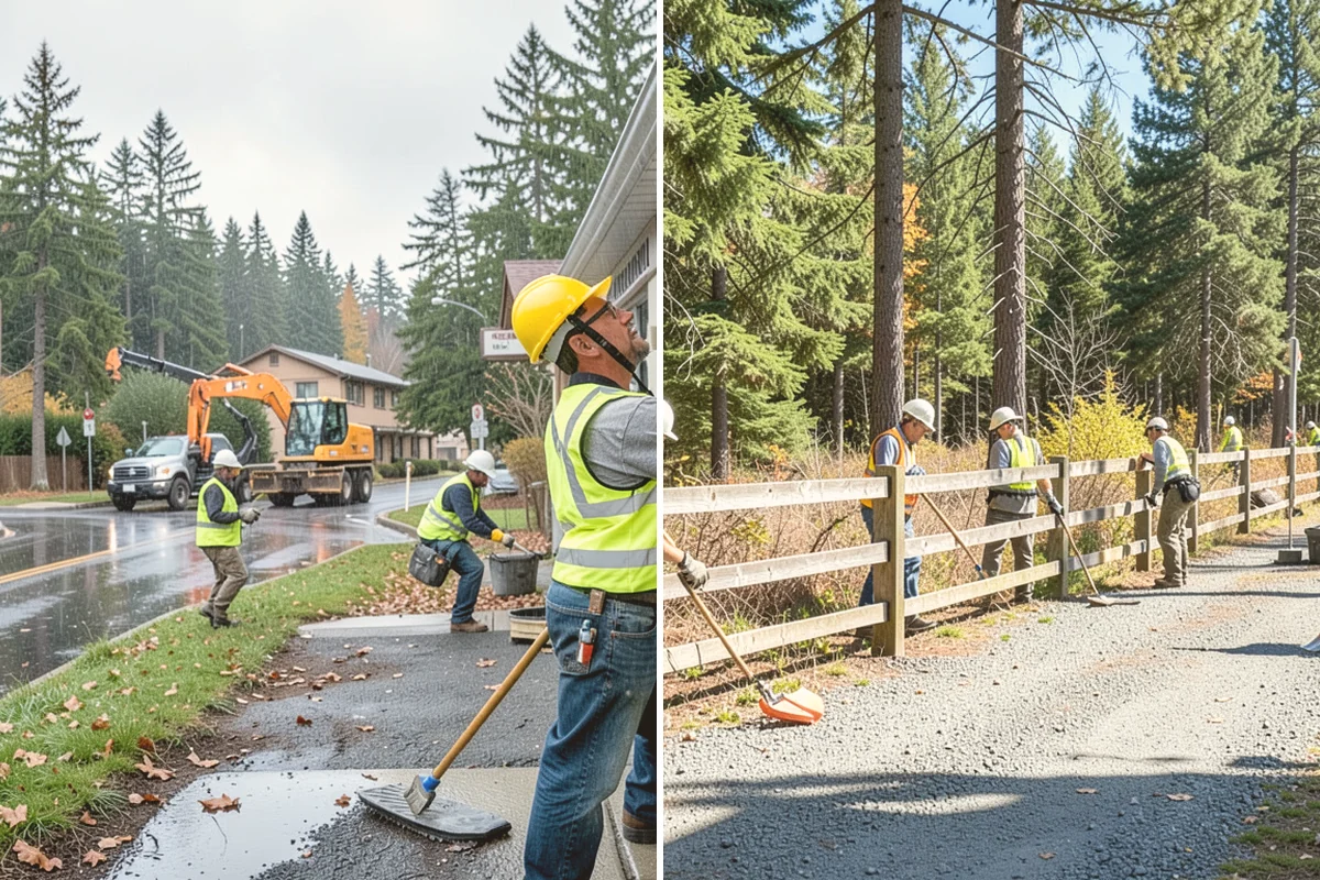 Root Pruning in Eatonville, Pierce County, WA - Arborist evaluation of roots and tree-stability risk
