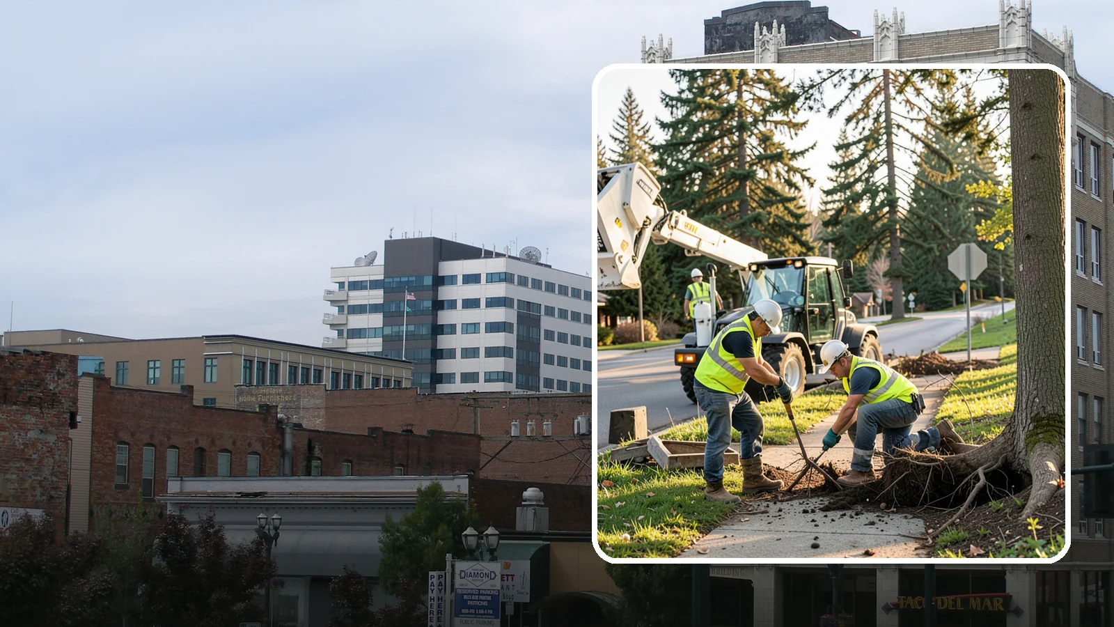 Root Pruning in Everett, Snohomish County, WA - Controlled pruning of tree roots that damage sidewalks, utilities, or foundations, performed to preserve tree stability and...
