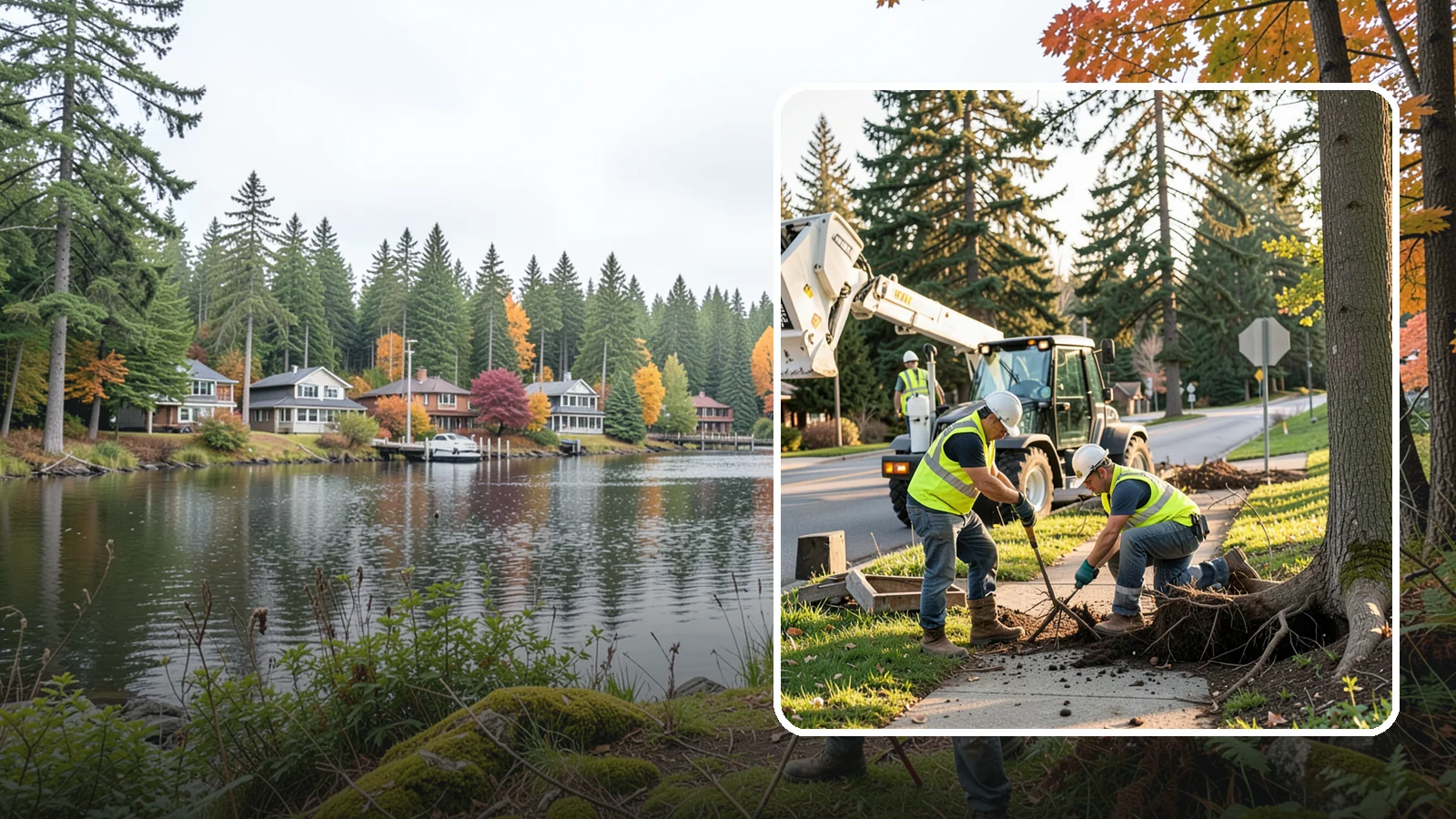 Root Pruning in La Conner, Skagit County, WA - Controlled pruning of tree roots that damage sidewalks, utilities, or foundations, performed to preserve tree stability and...