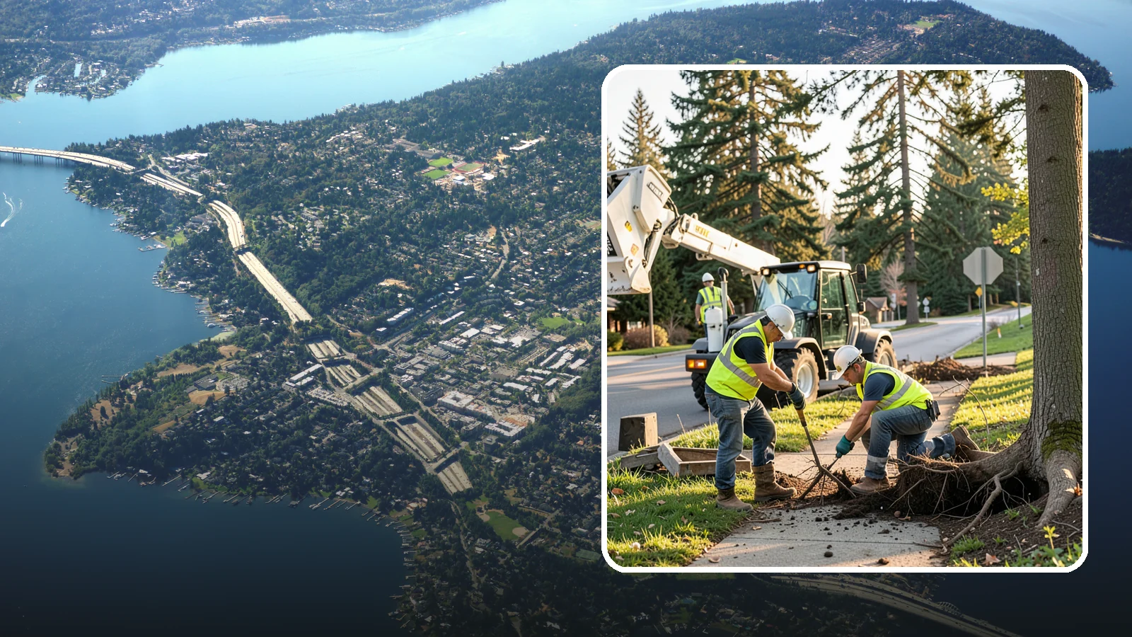 Root Pruning in Mercer Island, King County, WA - Controlled pruning of tree roots that damage sidewalks, utilities, or foundations, performed to preserve tree stability and...