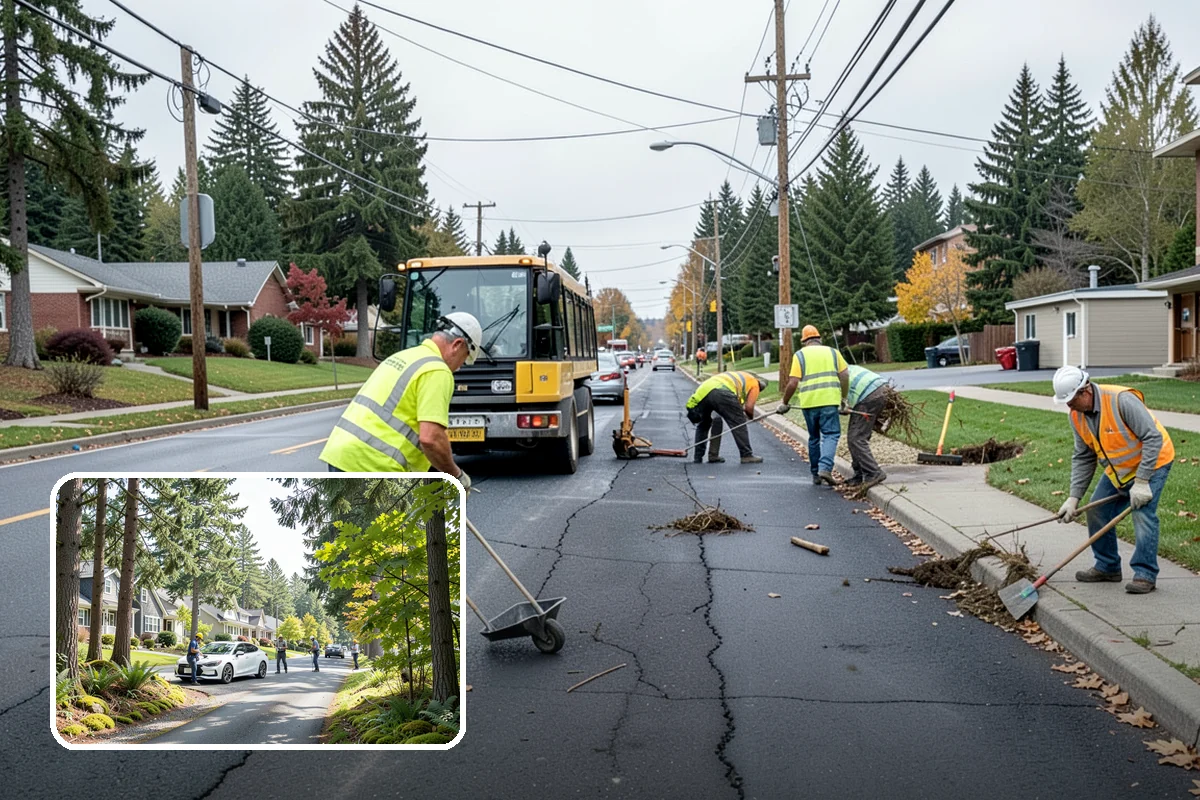 Root Pruning in Normandy Park, King County, WA - Resolves sidewalk and utility conflicts without needless removal