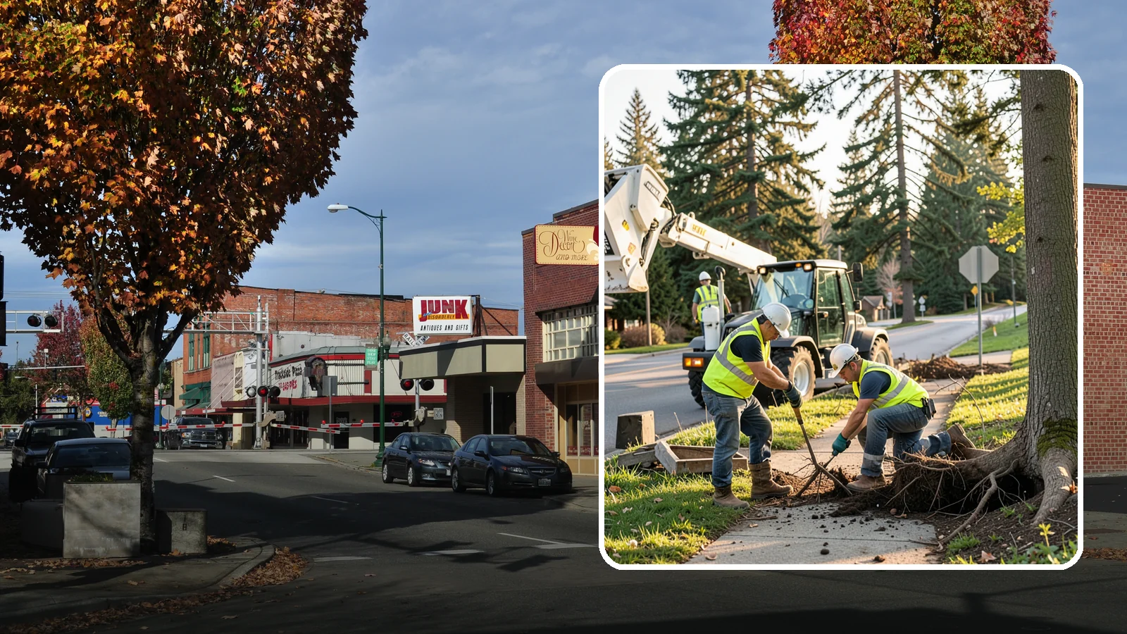 Root Pruning in Puyallup, Pierce County, WA - Controlled pruning of tree roots that damage sidewalks, utilities, or foundations, performed to preserve tree stability and...