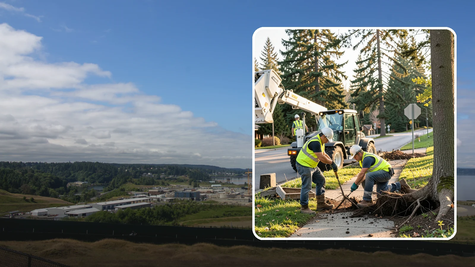 Root Pruning in University Place, Pierce County, WA - Controlled pruning of tree roots that damage sidewalks, utilities, or foundations, performed to preserve tree stability and...