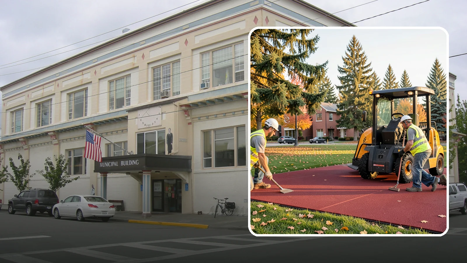 Rubber Surfacing Repair in Anacortes, Skagit County, WA - Repair of worn or damaged rubber safety surfacing to restore impact attenuation and eliminate trip hazards.