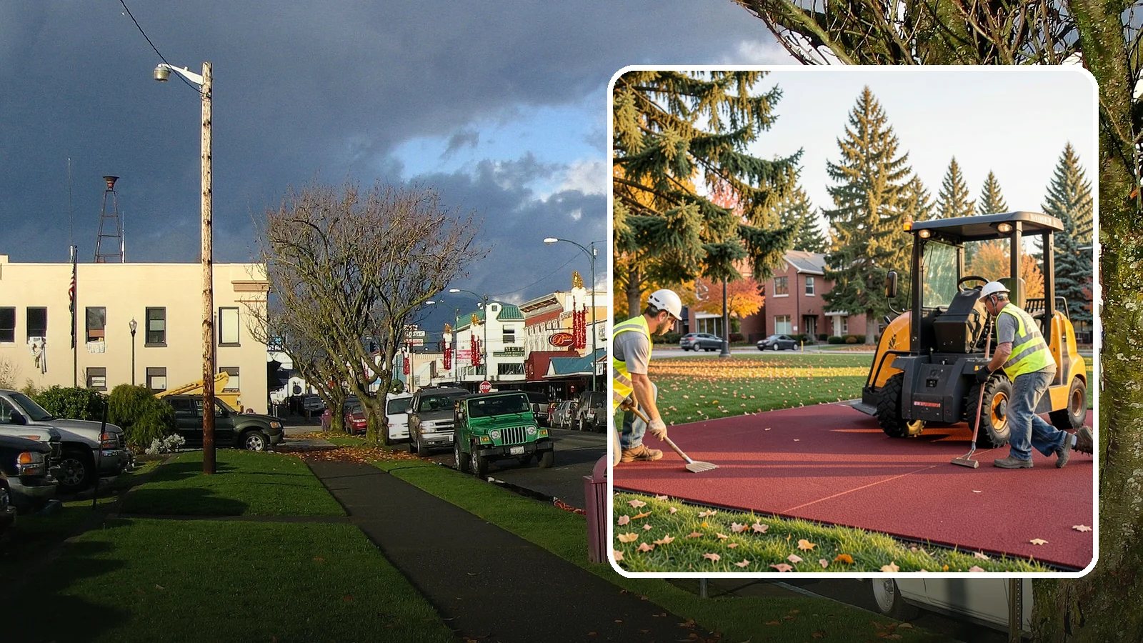 Rubber Surfacing Repair in Arlington, Snohomish County, WA - Repair of worn or damaged rubber safety surfacing to restore impact attenuation and eliminate trip hazards.