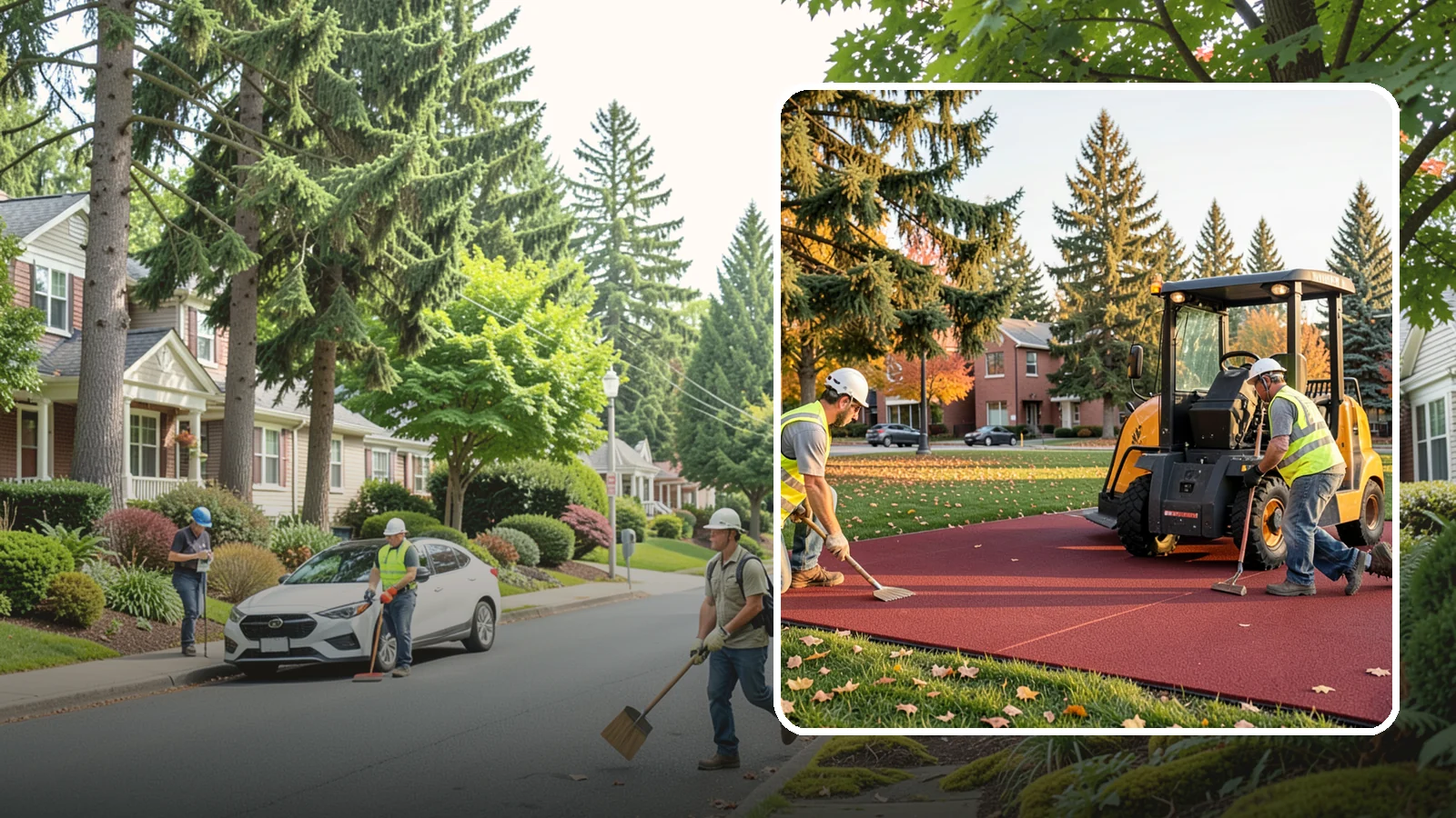 Rubber Surfacing Repair in Beaux Arts Village, King County, WA - Repair of worn or damaged rubber safety surfacing to restore impact attenuation and eliminate trip hazards.