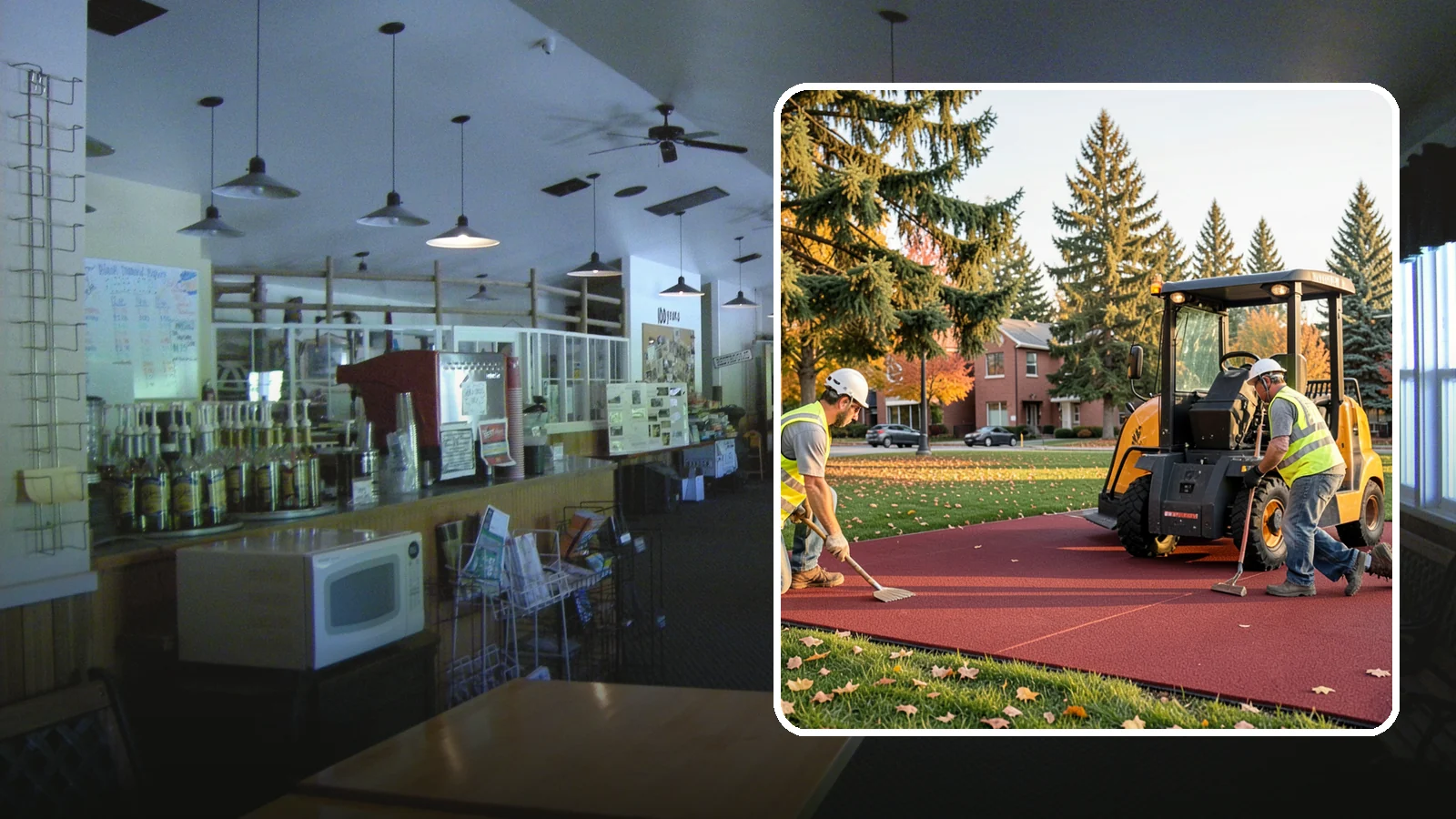 Rubber Surfacing Repair in Black Diamond, King County, WA - Repair of worn or damaged rubber safety surfacing to restore impact attenuation and eliminate trip hazards.