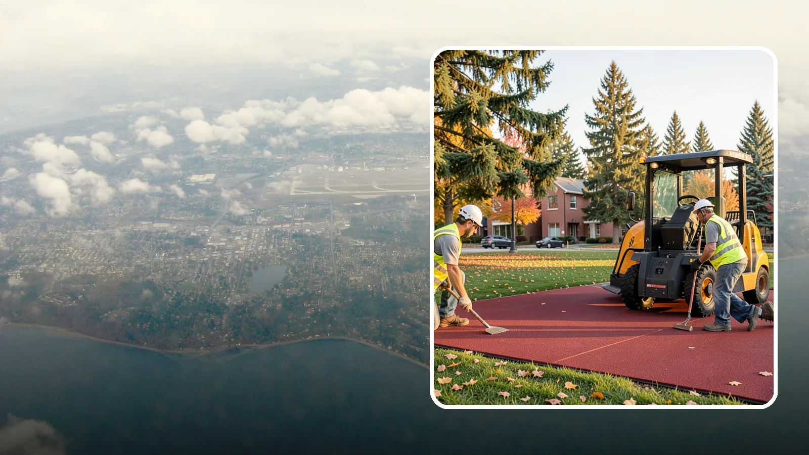 Rubber Surfacing Repair in Burien, King County, WA - Repair of worn or damaged rubber safety surfacing to restore impact attenuation and eliminate trip hazards.