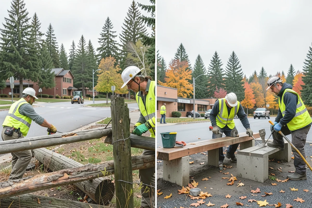 Rubber Surfacing Repair in Carbonado, Pierce County, WA - Inspect and mark failed or worn surfacing sections