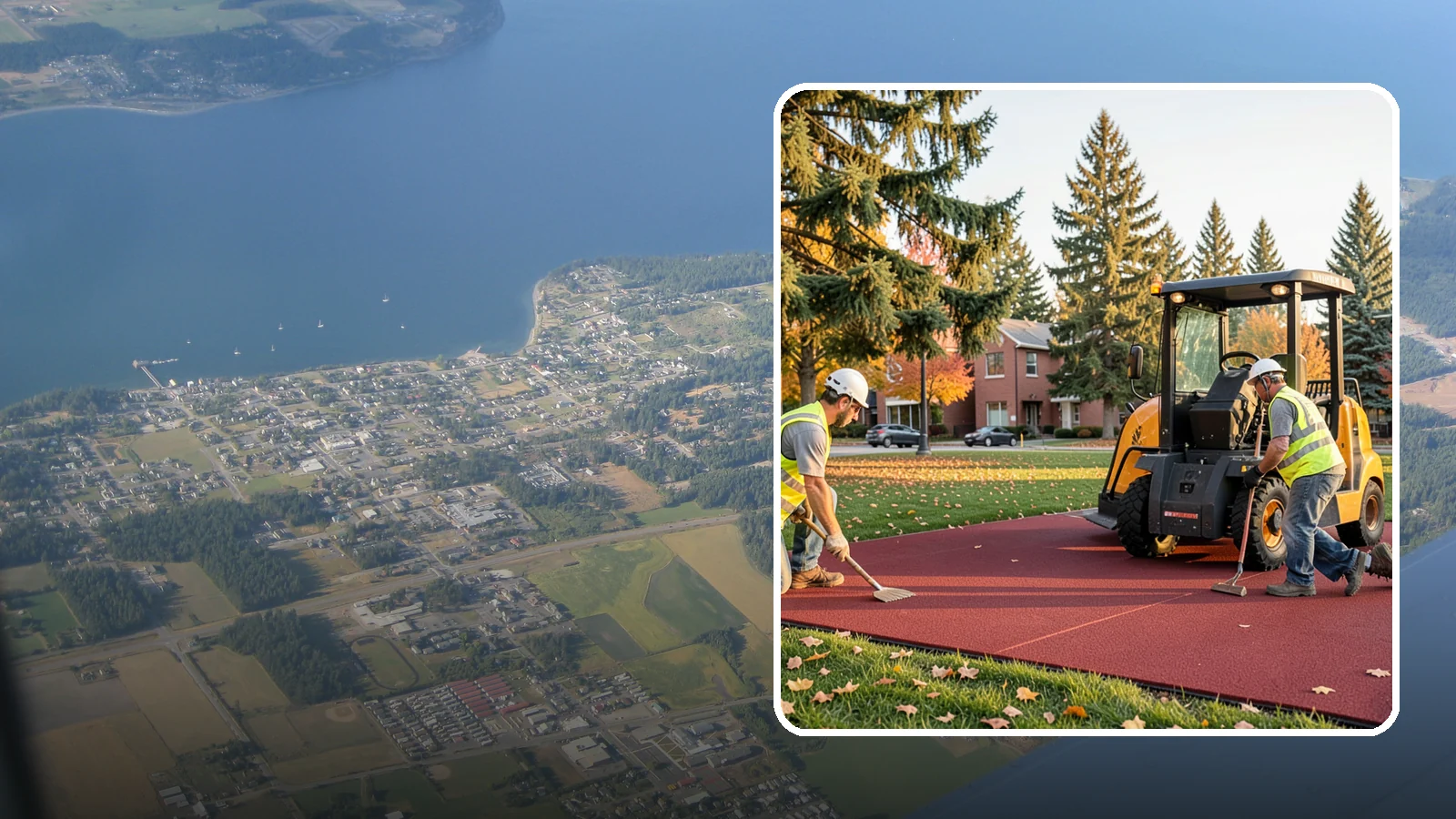 Rubber Surfacing Repair in Coupeville, Island County, WA - Repair of worn or damaged rubber safety surfacing to restore impact attenuation and eliminate trip hazards.
