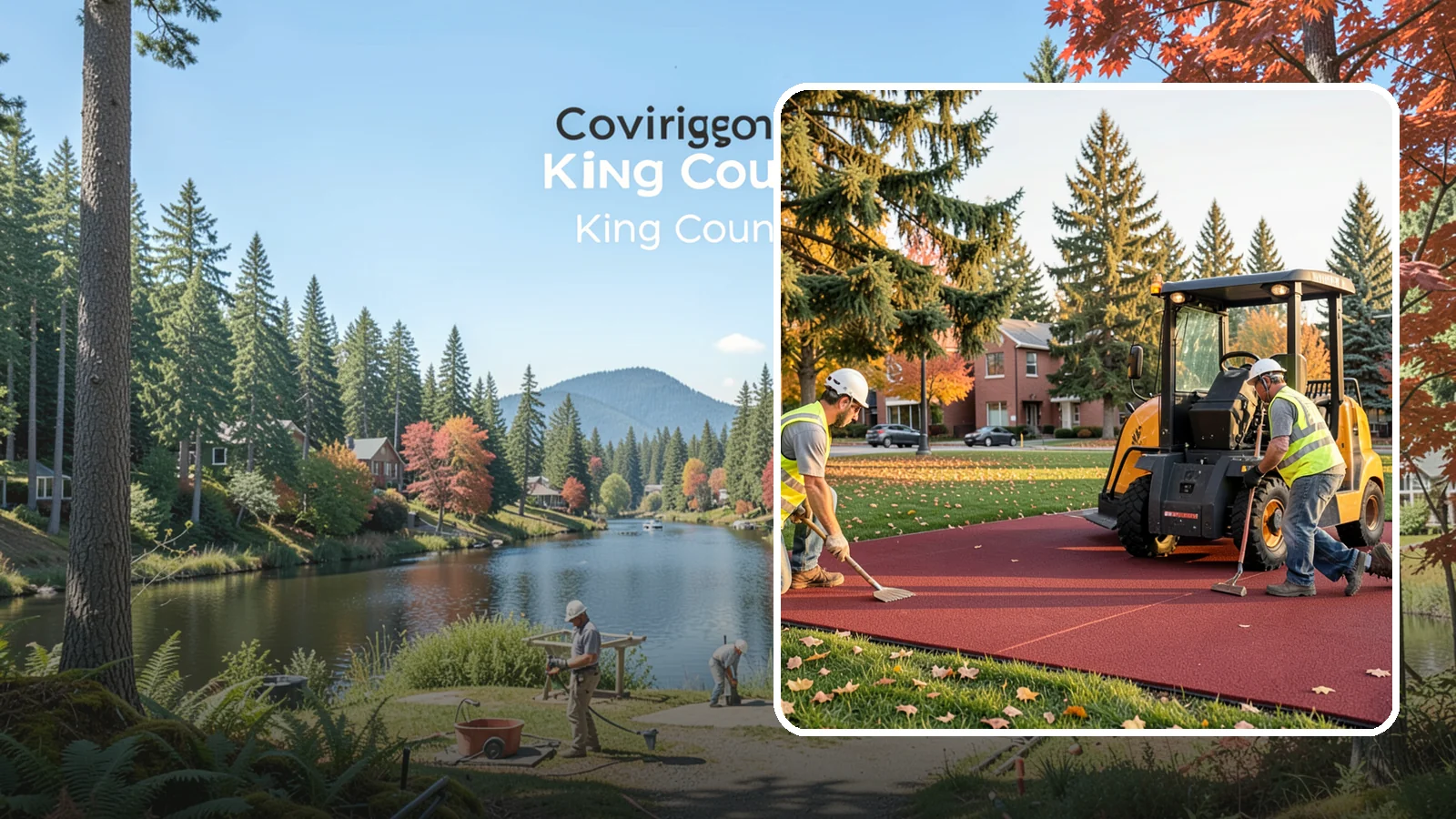 Rubber Surfacing Repair in Covington, King County, WA - Repair of worn or damaged rubber safety surfacing to restore impact attenuation and eliminate trip hazards.